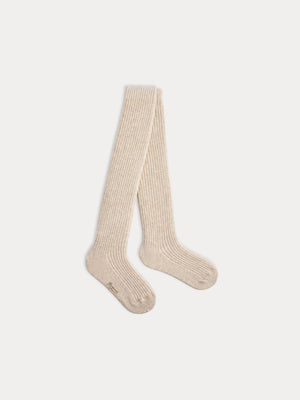 Thomina gerippte Strumpfhose in meliertem Beige