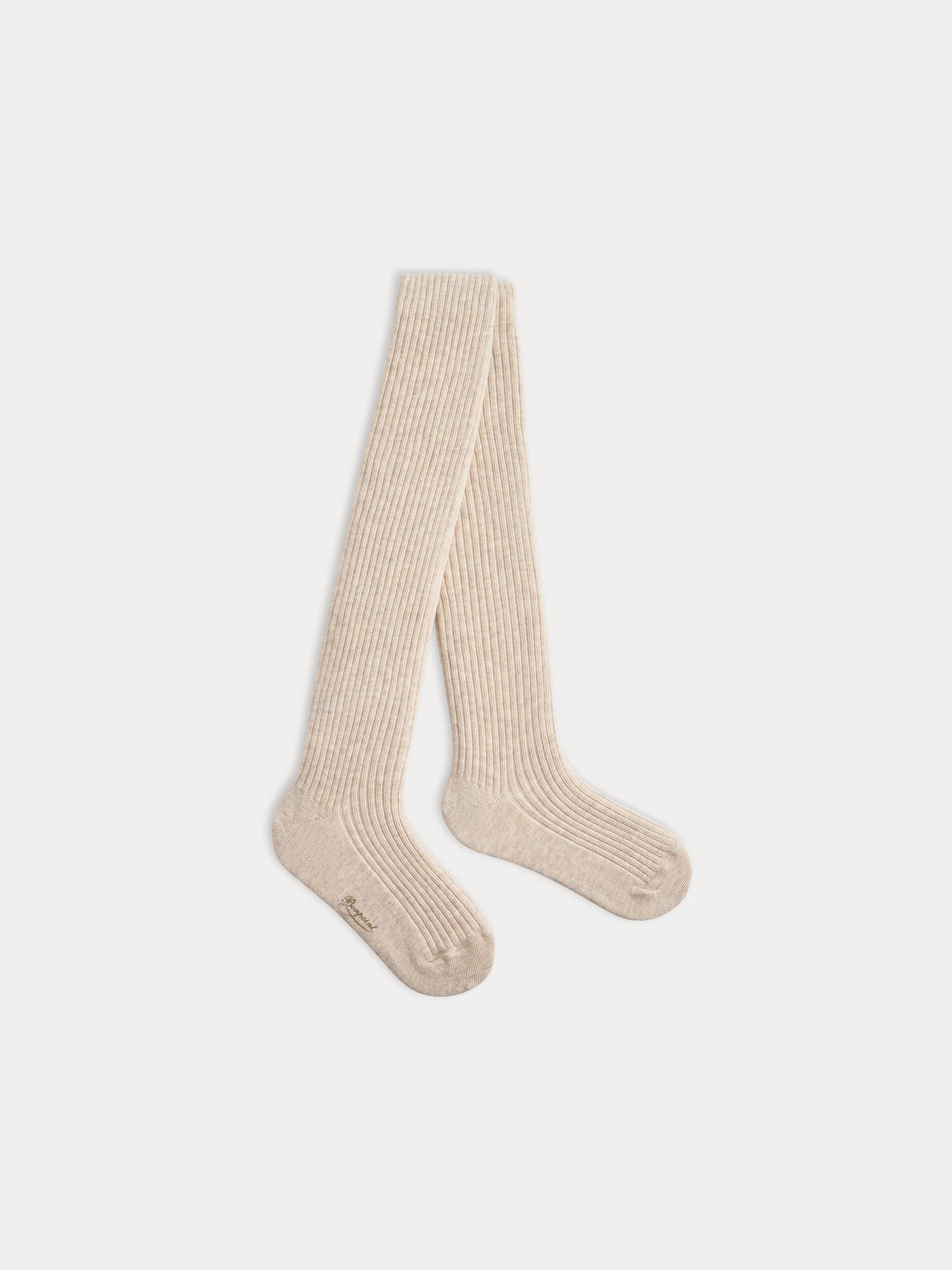 Collant Thomina beige chiné  à côtes