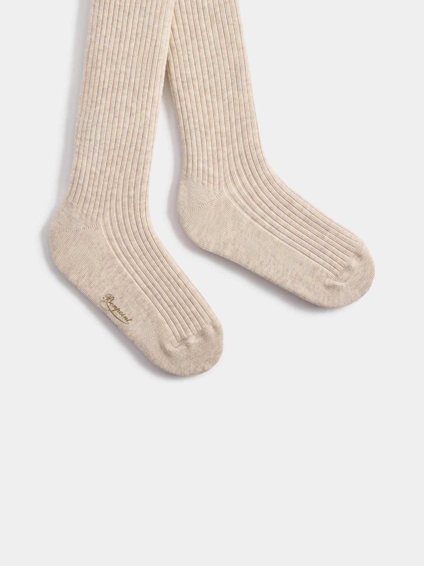 Collant Thomina beige chiné  à côtes