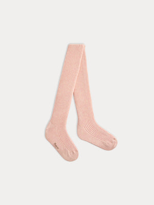 Thomina gerippte Strumpfhose in Rosa