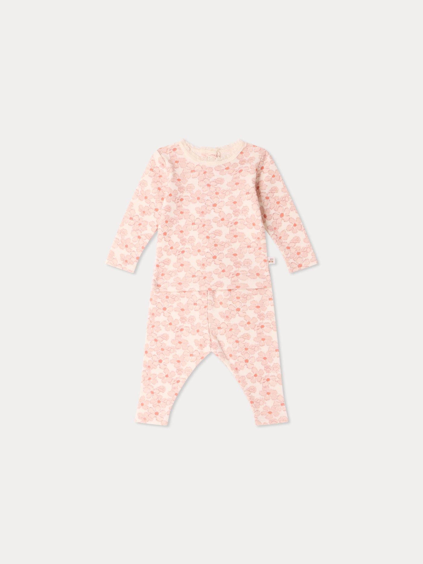 Ensemble Genna imprimé fleurs roses en coton biologique