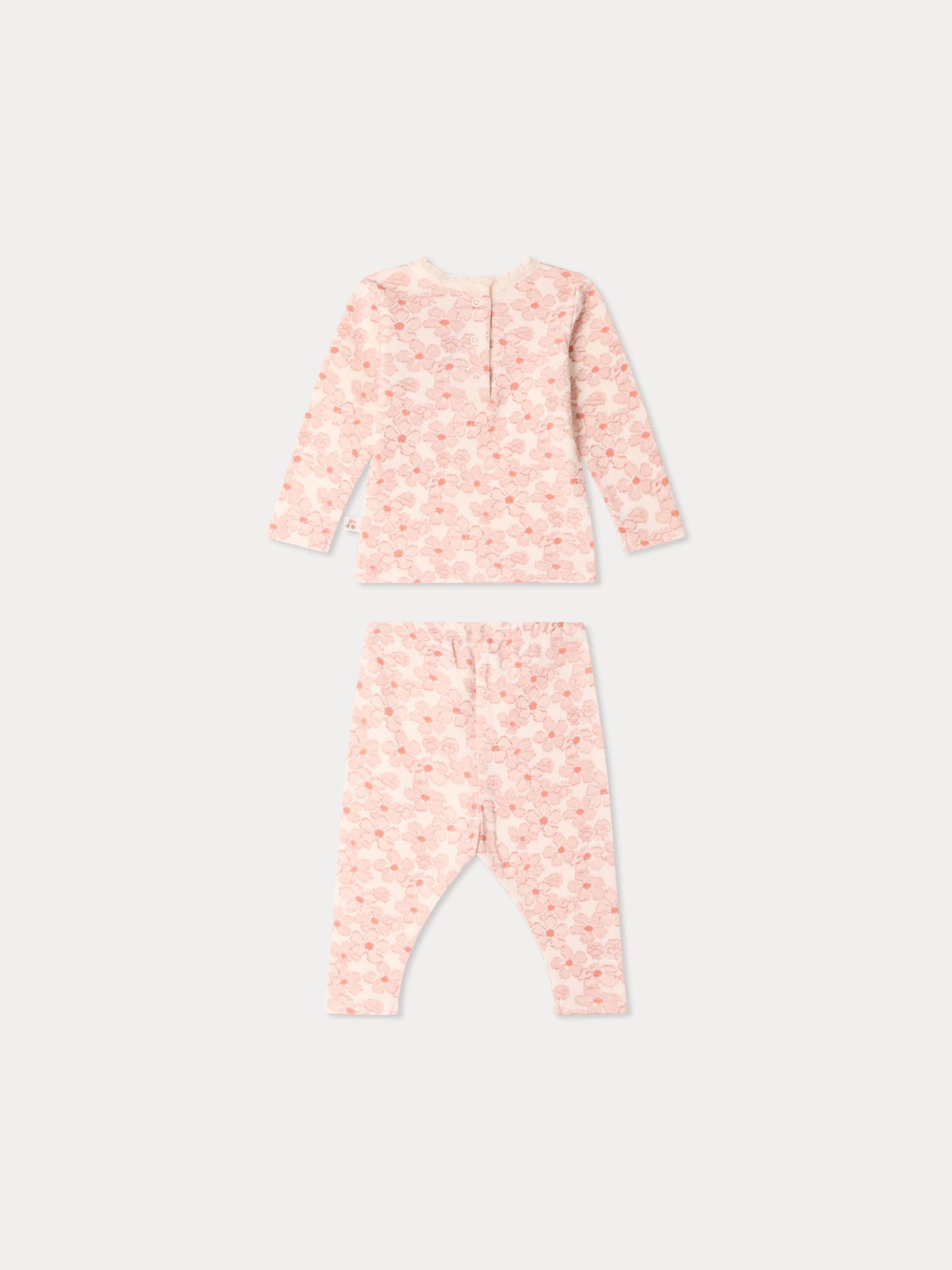 Ensemble Genna imprimé fleurs roses en coton biologique