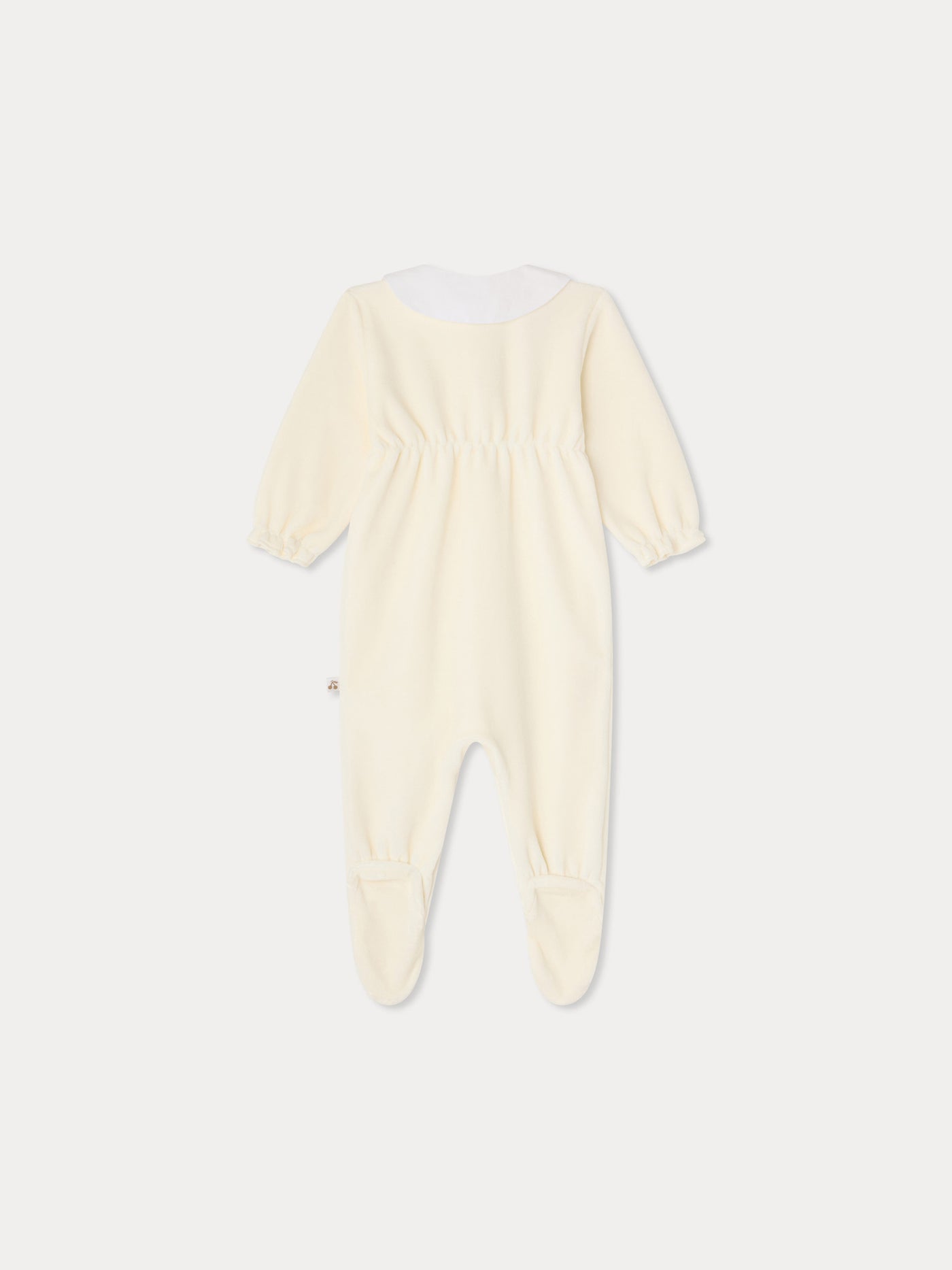 Pyjama Tintina mit bestickten Lämmern aus Bio-Baumwollsamt