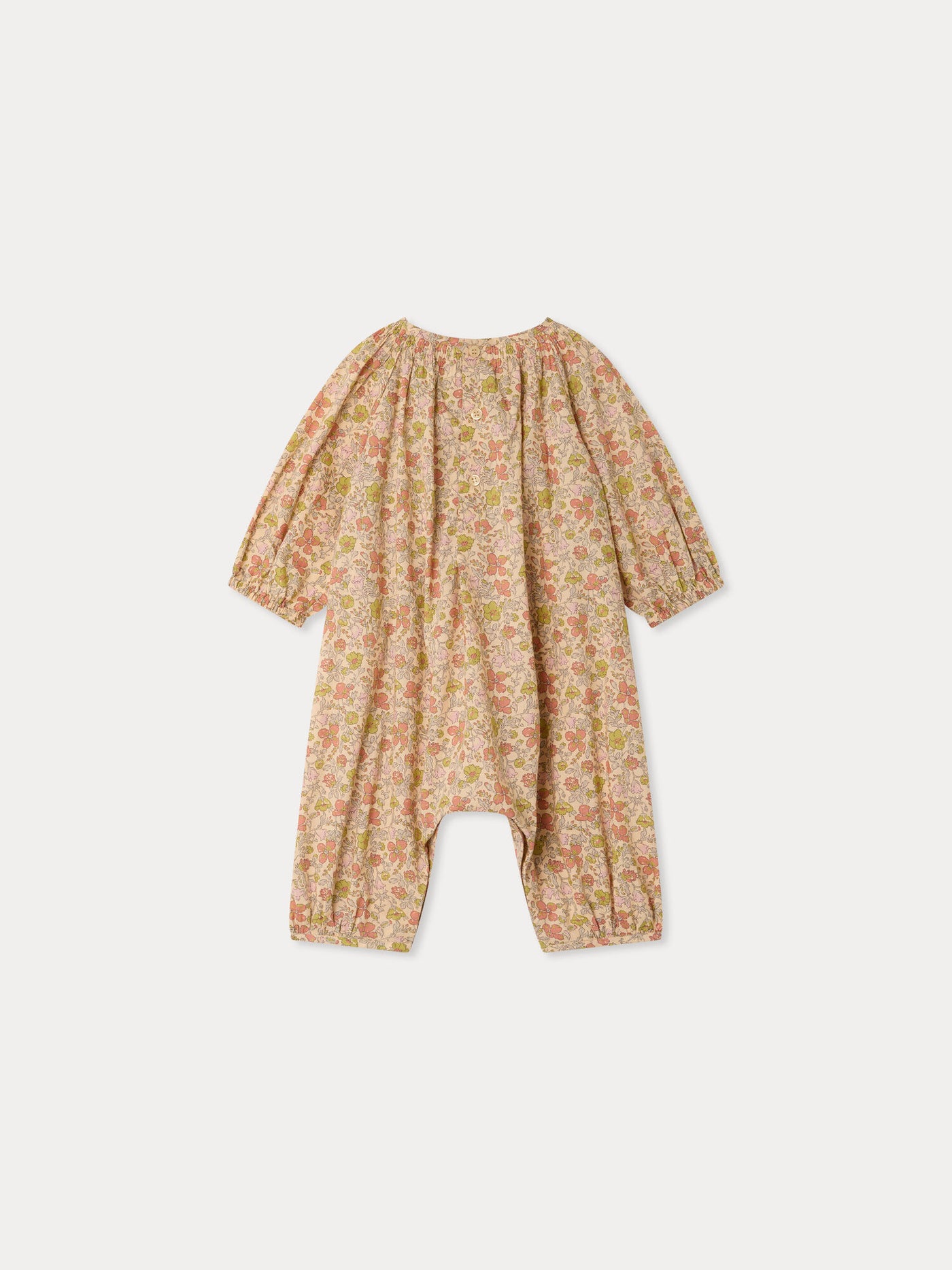 Overall Jia aus gesmoktem handbestickten Liberty-Stoff Bio-Baumwolle