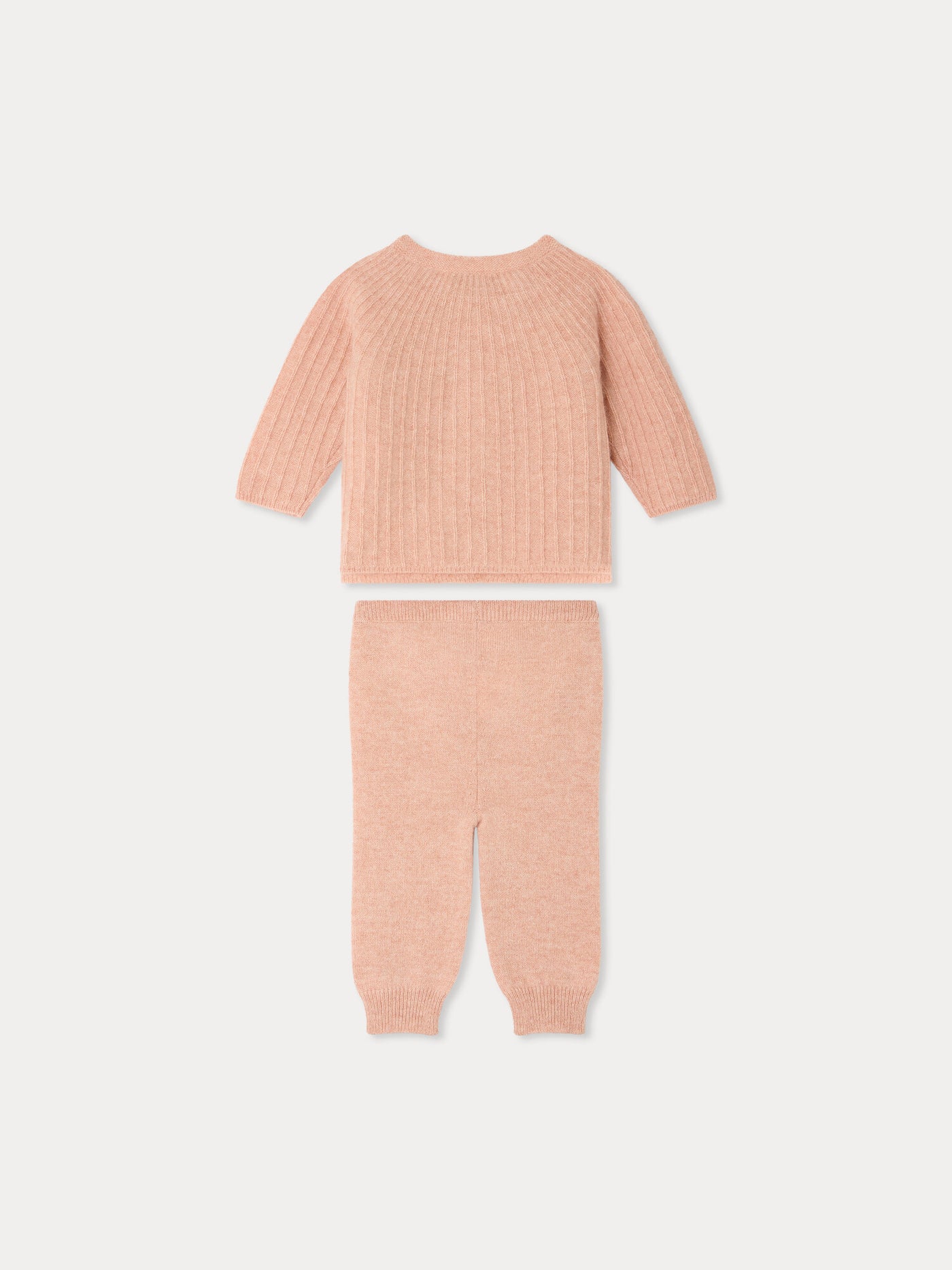 Ensemble Ging rose à point fantaisie en cachemire