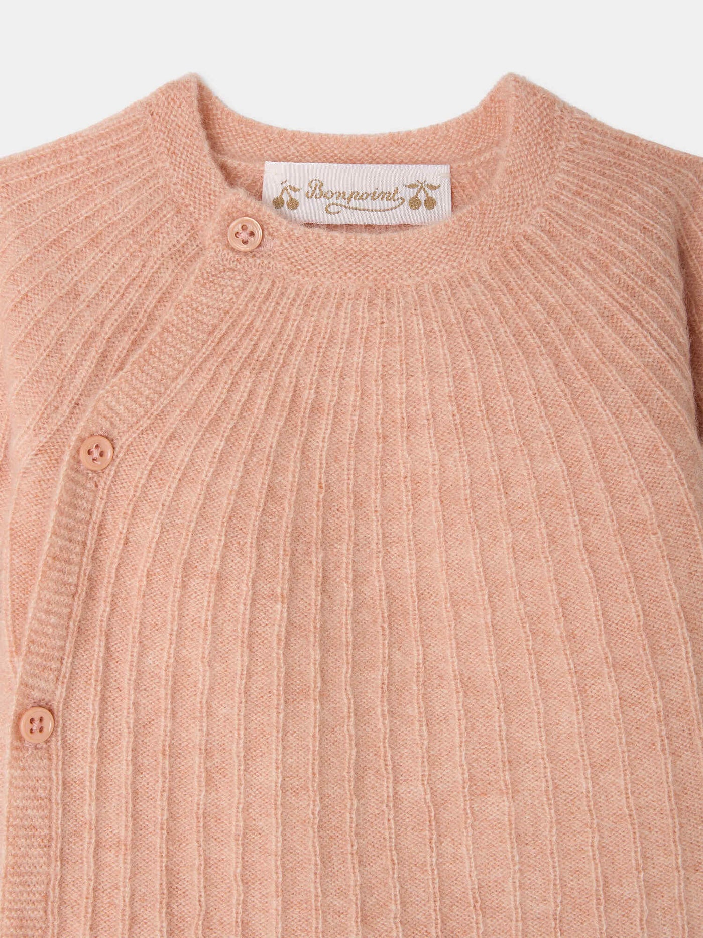 Ensemble Ging rose à point fantaisie en cachemire