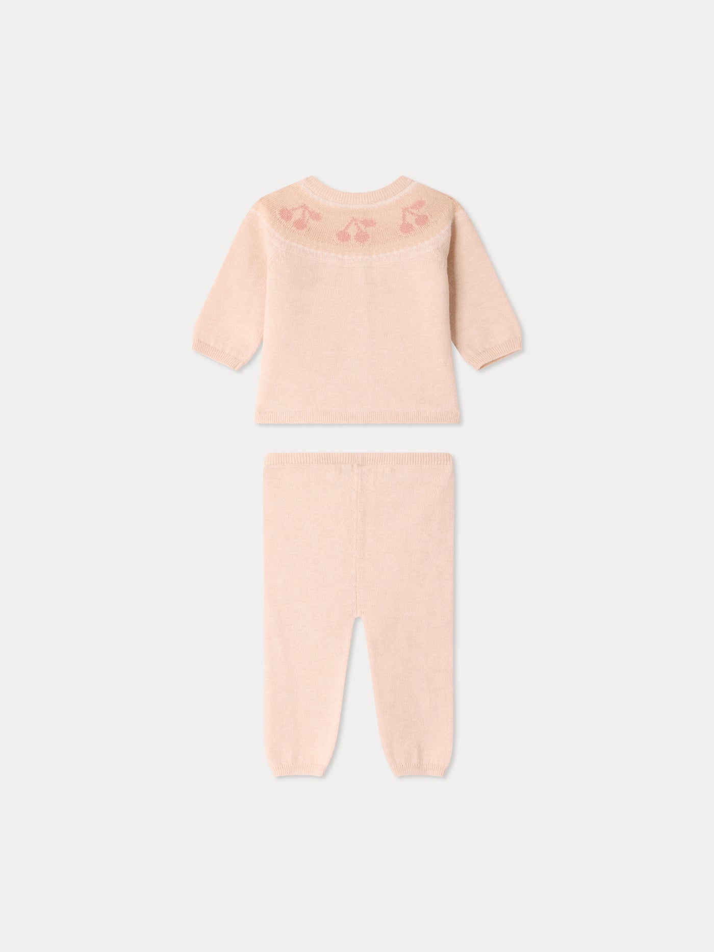 Ensemble Jenny col rond jacquard cerise