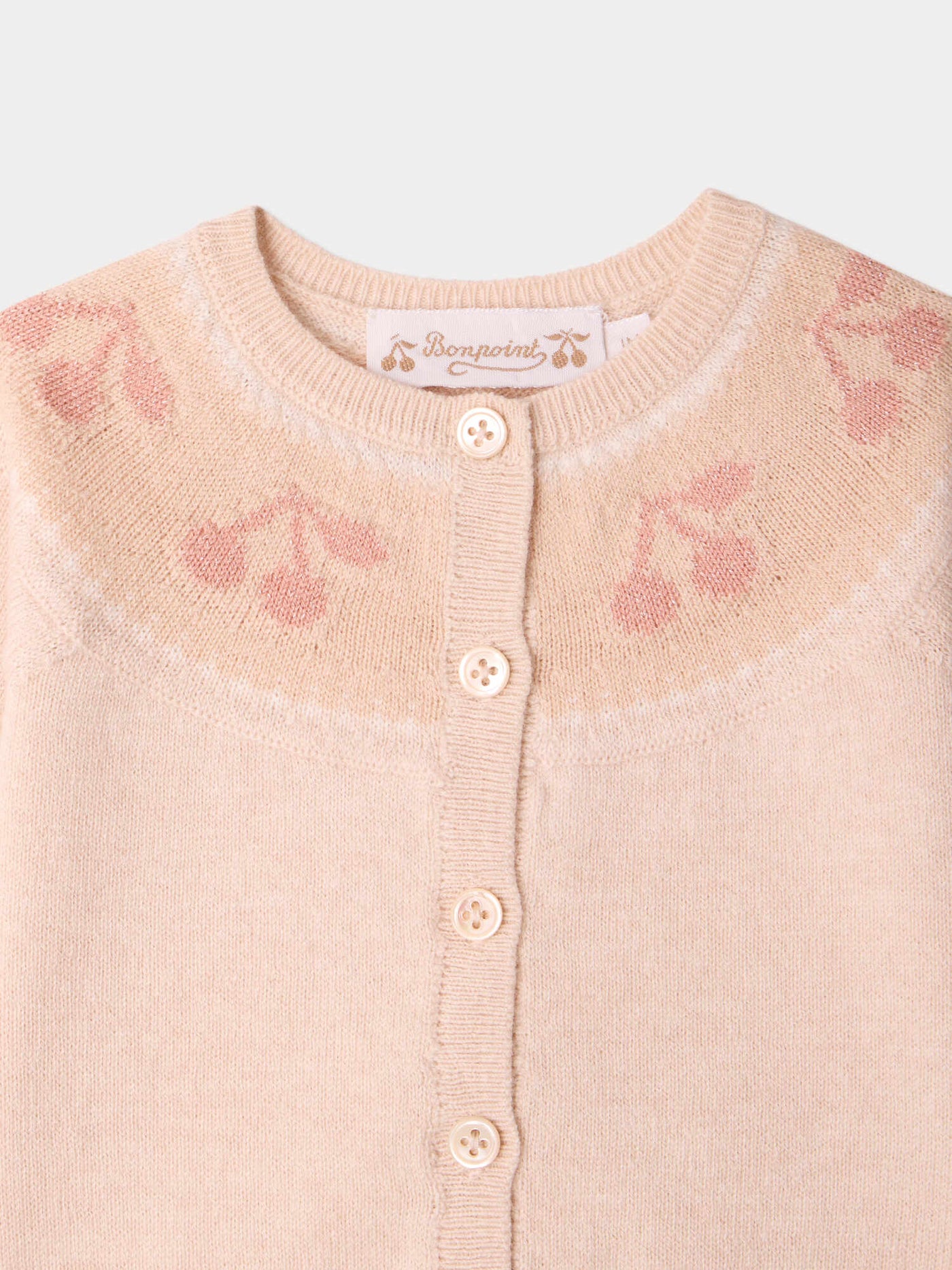 Ensemble Jenny col rond jacquard cerise
