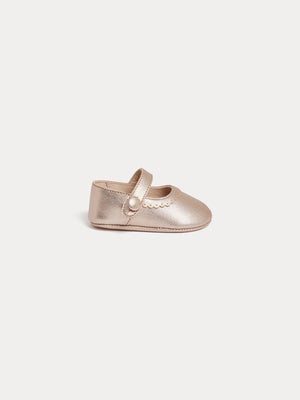 Mary Janes Miray aus goldfarbenem Metallic-Leder