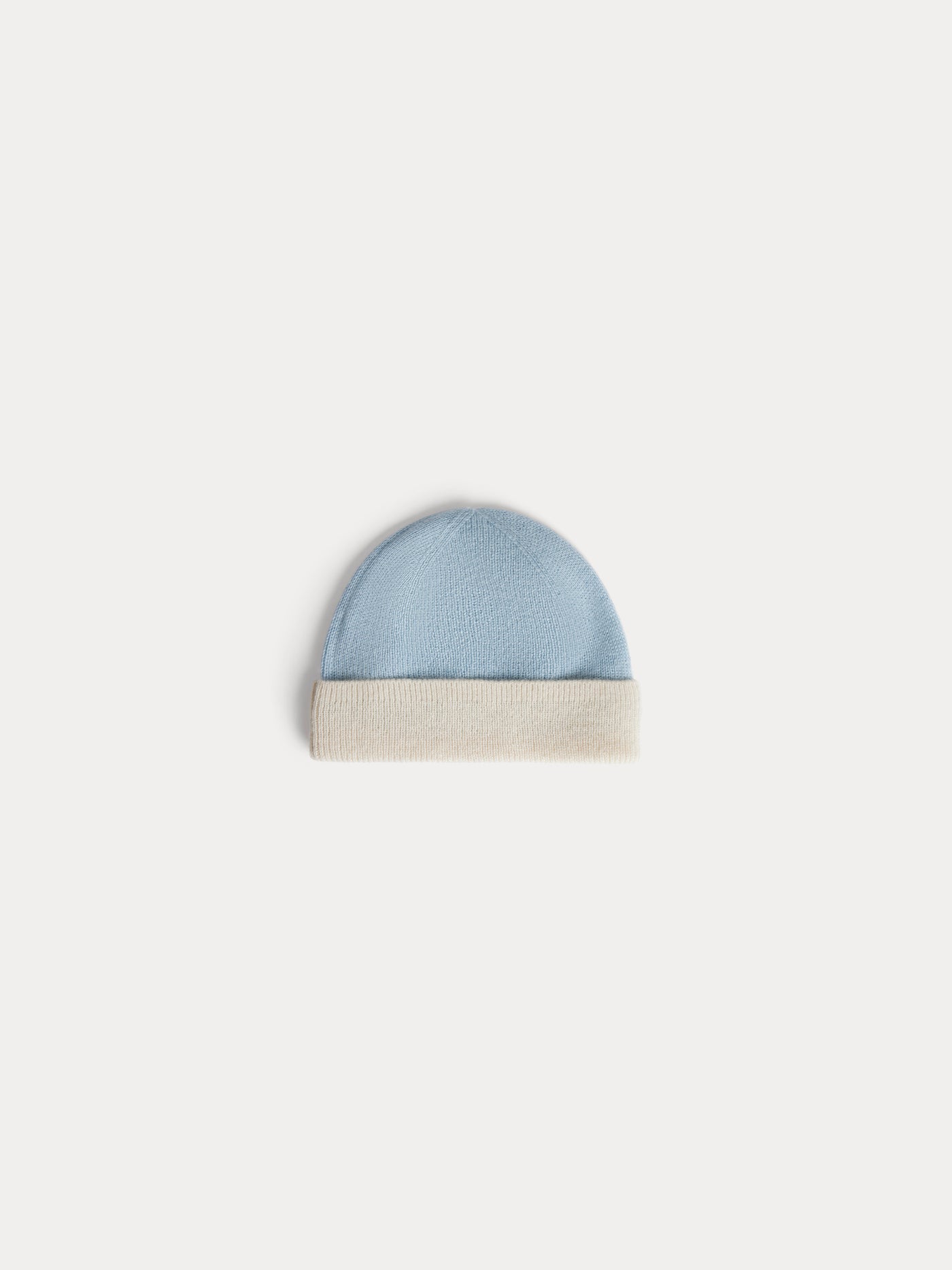Darbo blue two-tone hat with turned-up brim in cashmere