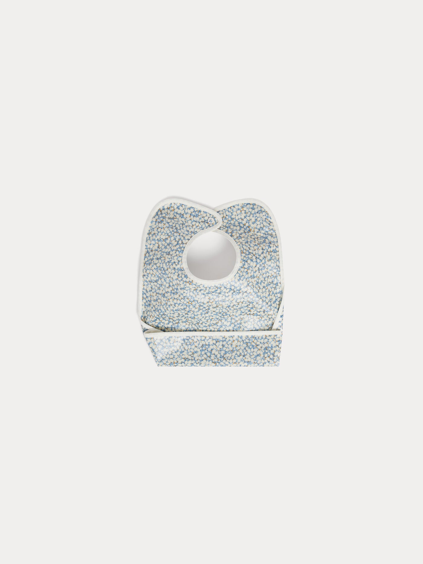 Bavoir clip en tissu Liberty bleu en coton enduit biologique