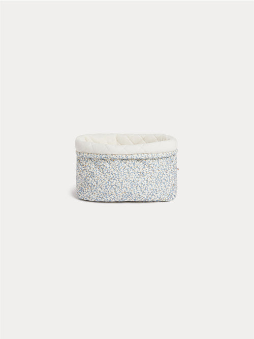 Cestino Marlone in tessuto Liberty blu cotone biologico