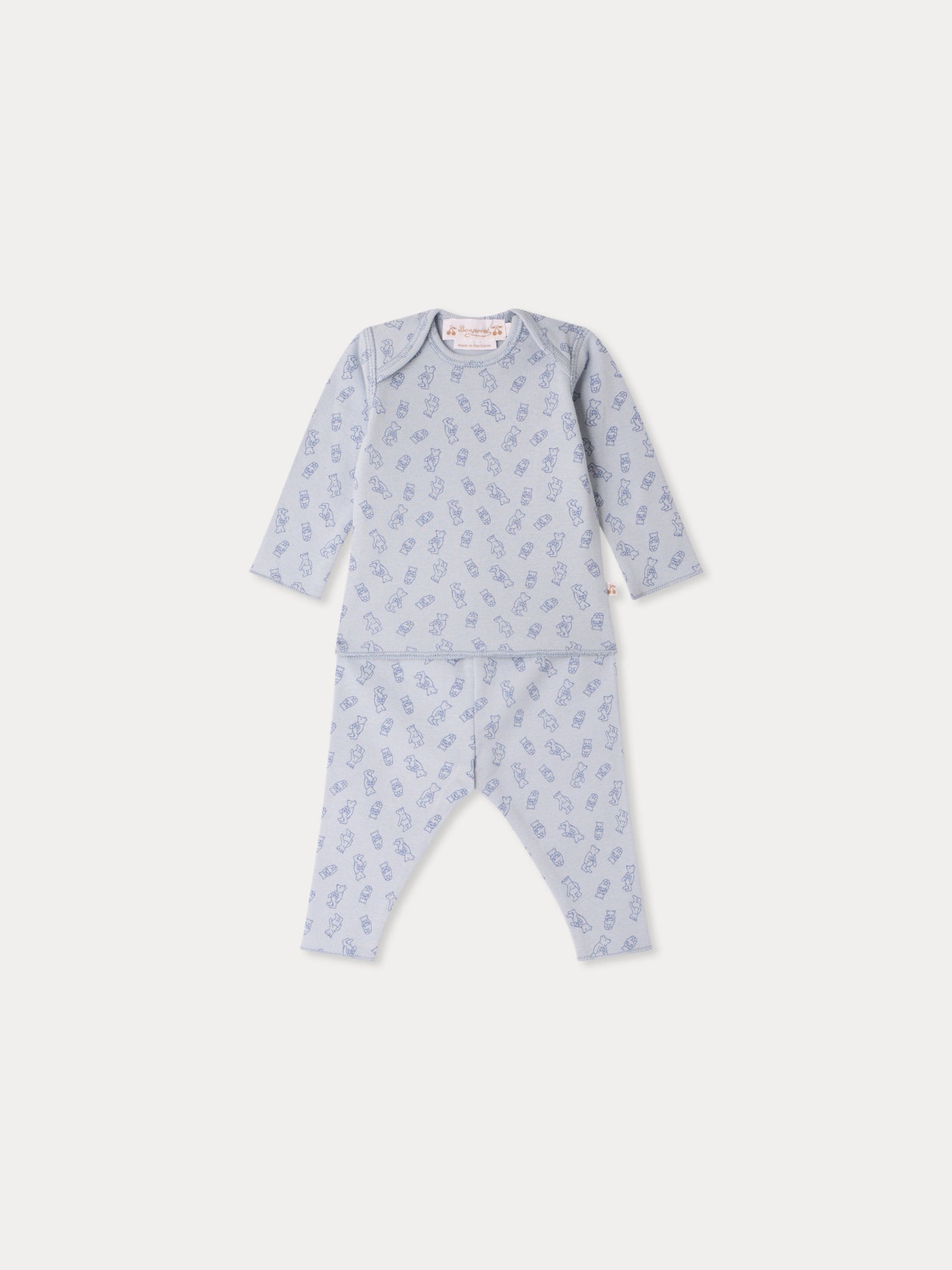 Ensemble Timi imprimé nounours en coton biologique