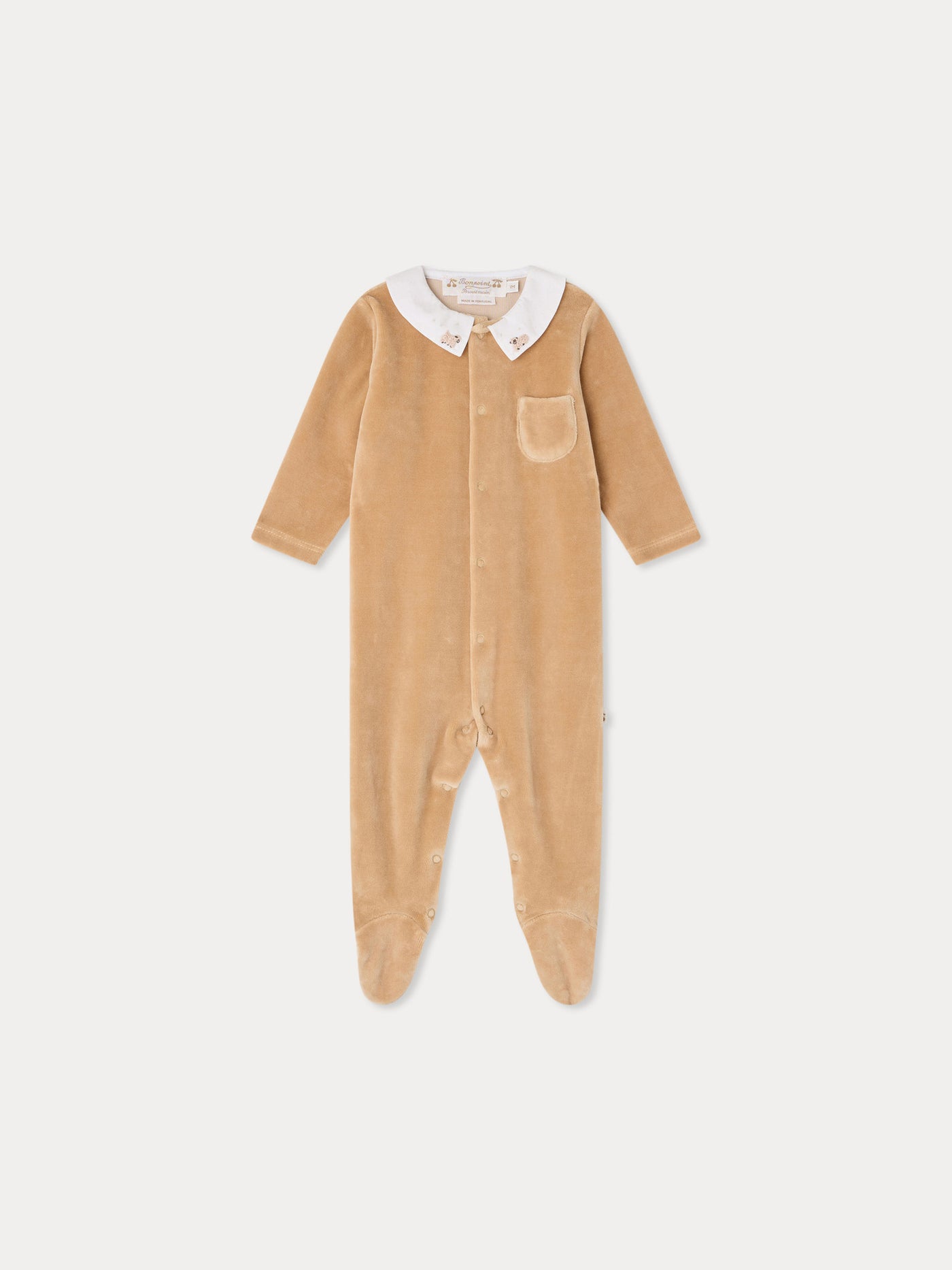 Tilouan pyjamas with embroidered sheep collar in organic cotton