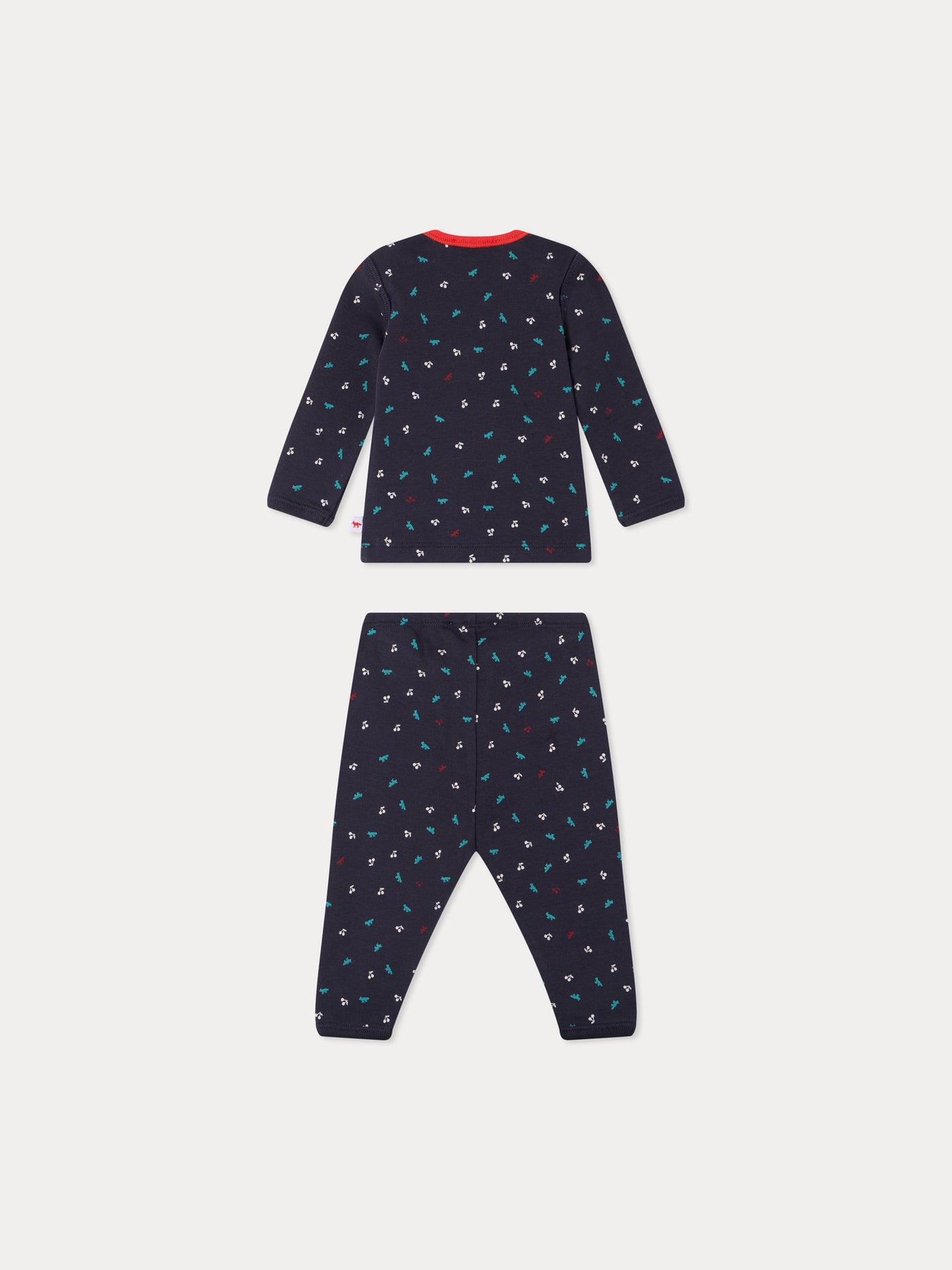Bonpoint x Maison Kitsuné ensemble Timi imprimé cerises et renards en coton biologique