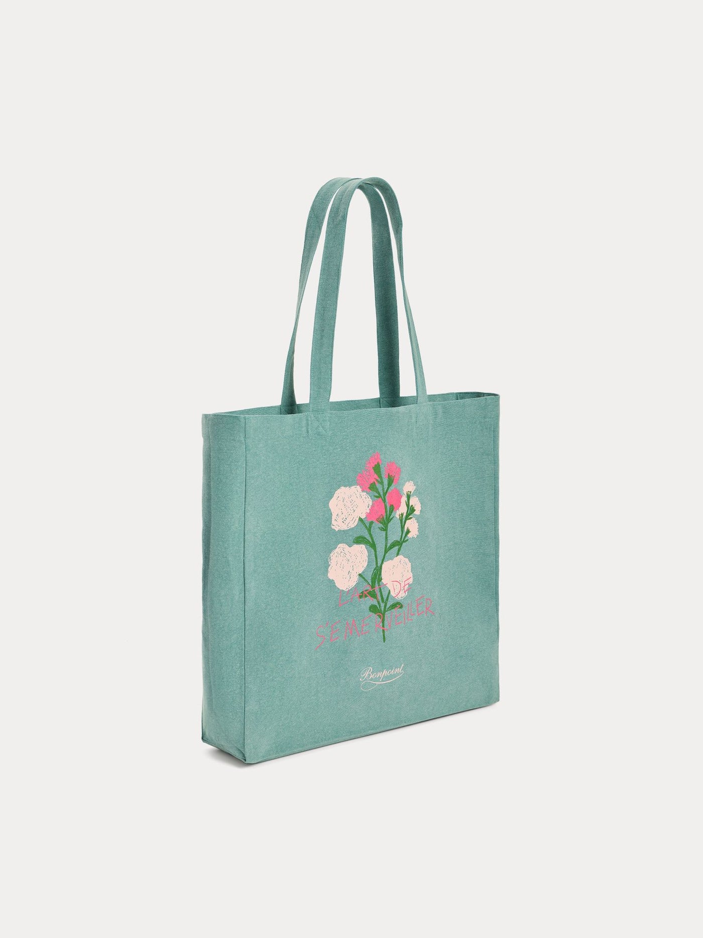 Borsa tote con la scritta "L'art de s'émerveiller"