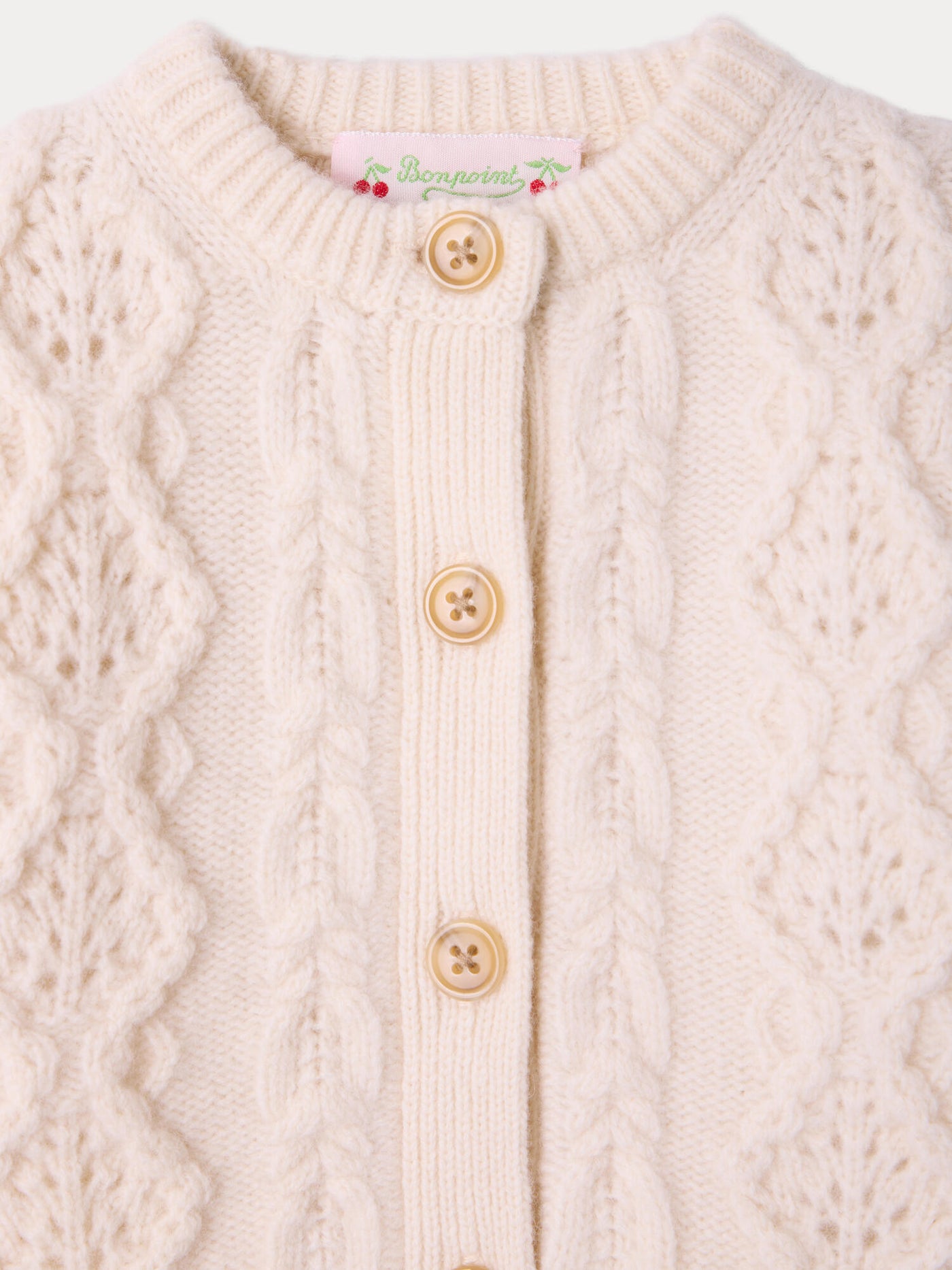 Baby cardigan Mionna cable-knit in wool