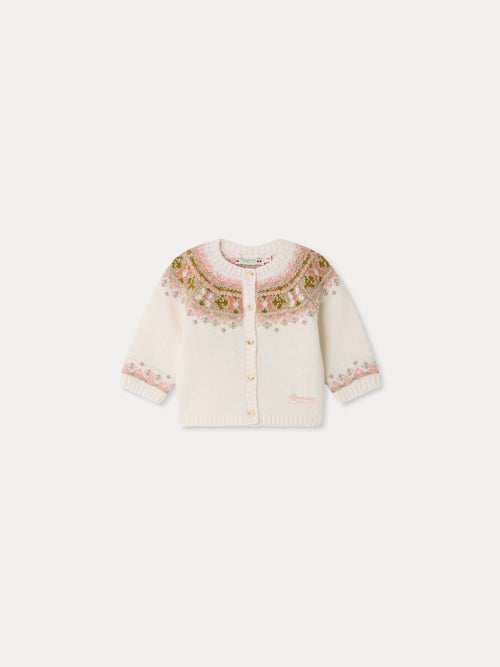 Cardigan neonato Maylia a motivi jacquard