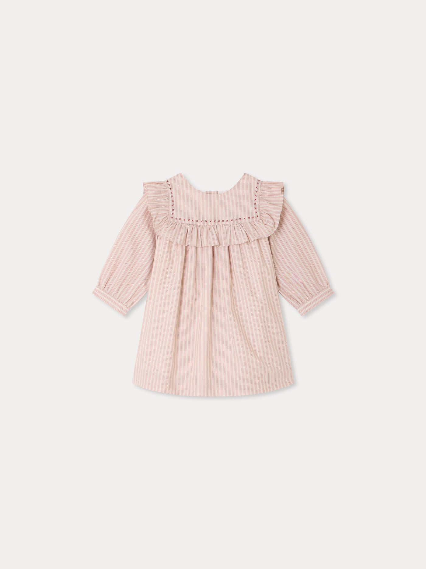 Meiki baby hand-embroidered dress in organic cotton