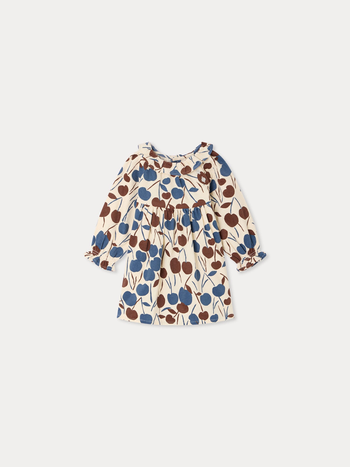 Melyssa-Babykleid mit Kirschmuster aus Bio-Baumwollsamt