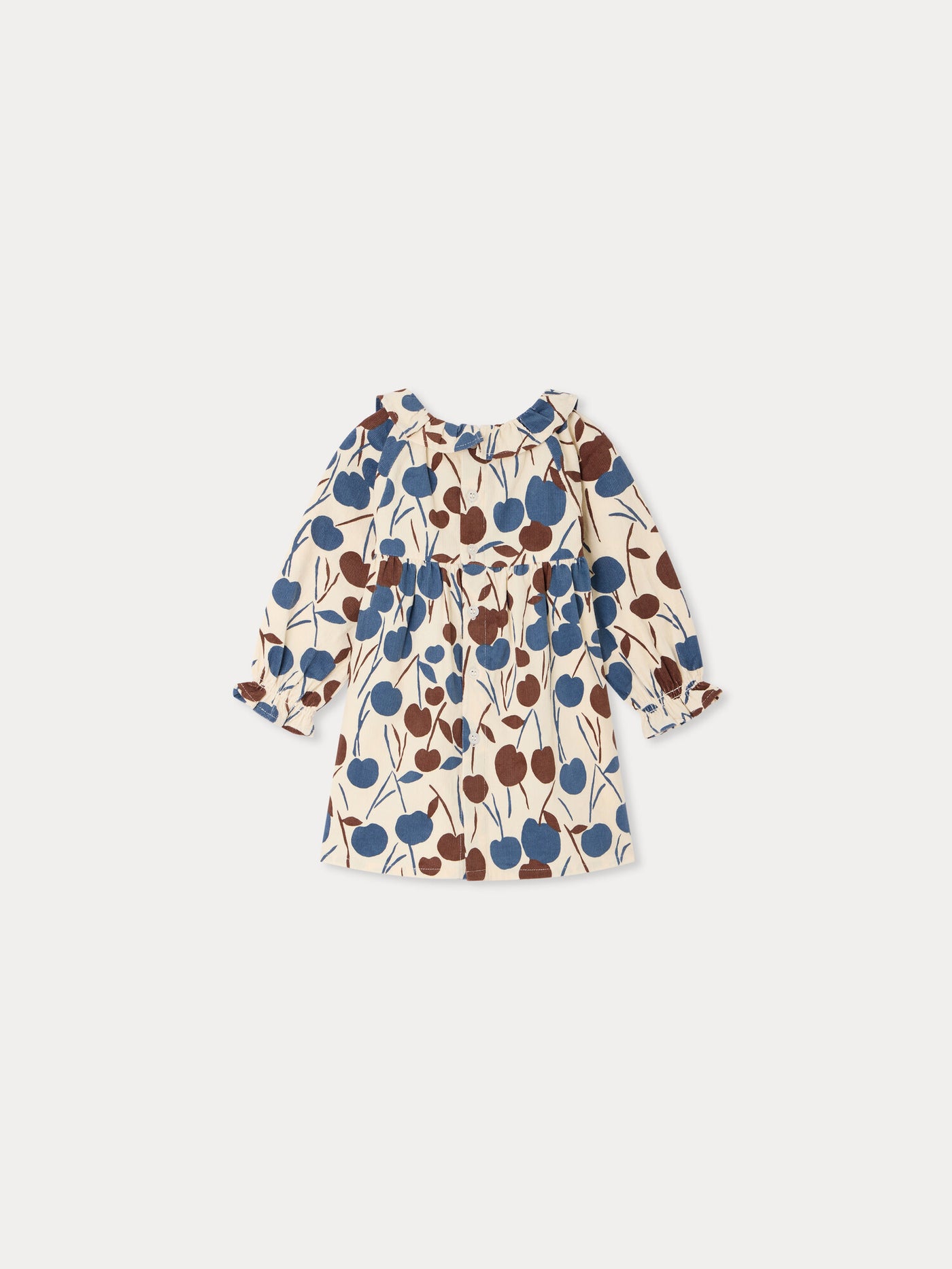 Melyssa-Babykleid mit Kirschmuster aus Bio-Baumwollsamt