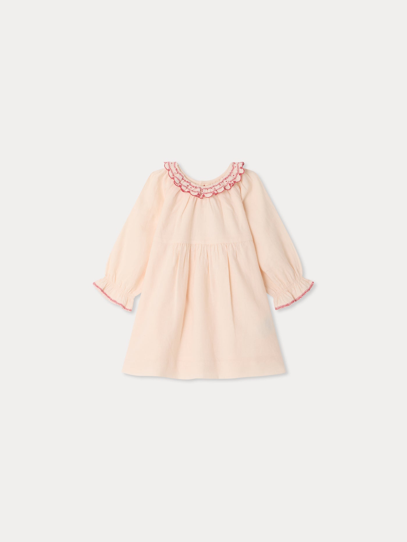 Melyssa baby dress with hand embroidery in organic cotton twill