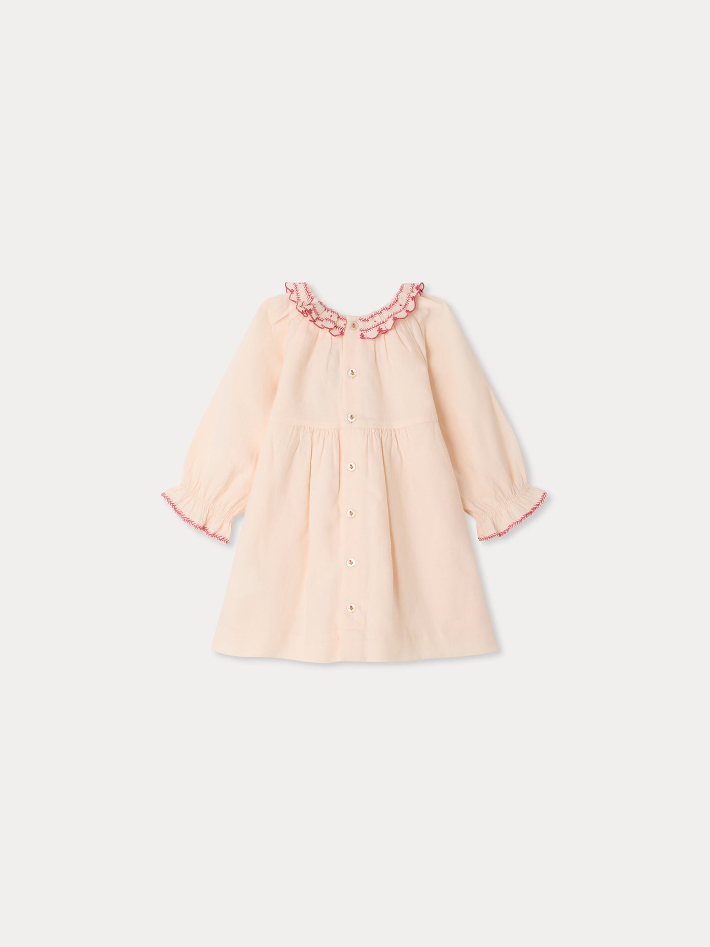 Melyssa baby dress with hand embroidery in organic cotton twill