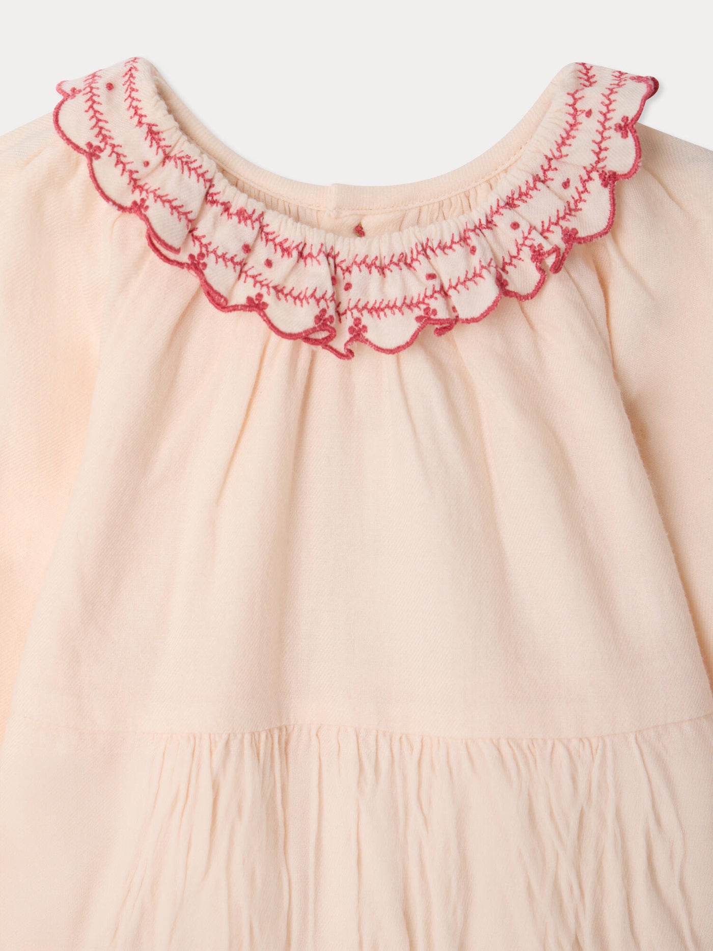 Melyssa baby dress with hand embroidery in organic cotton twill