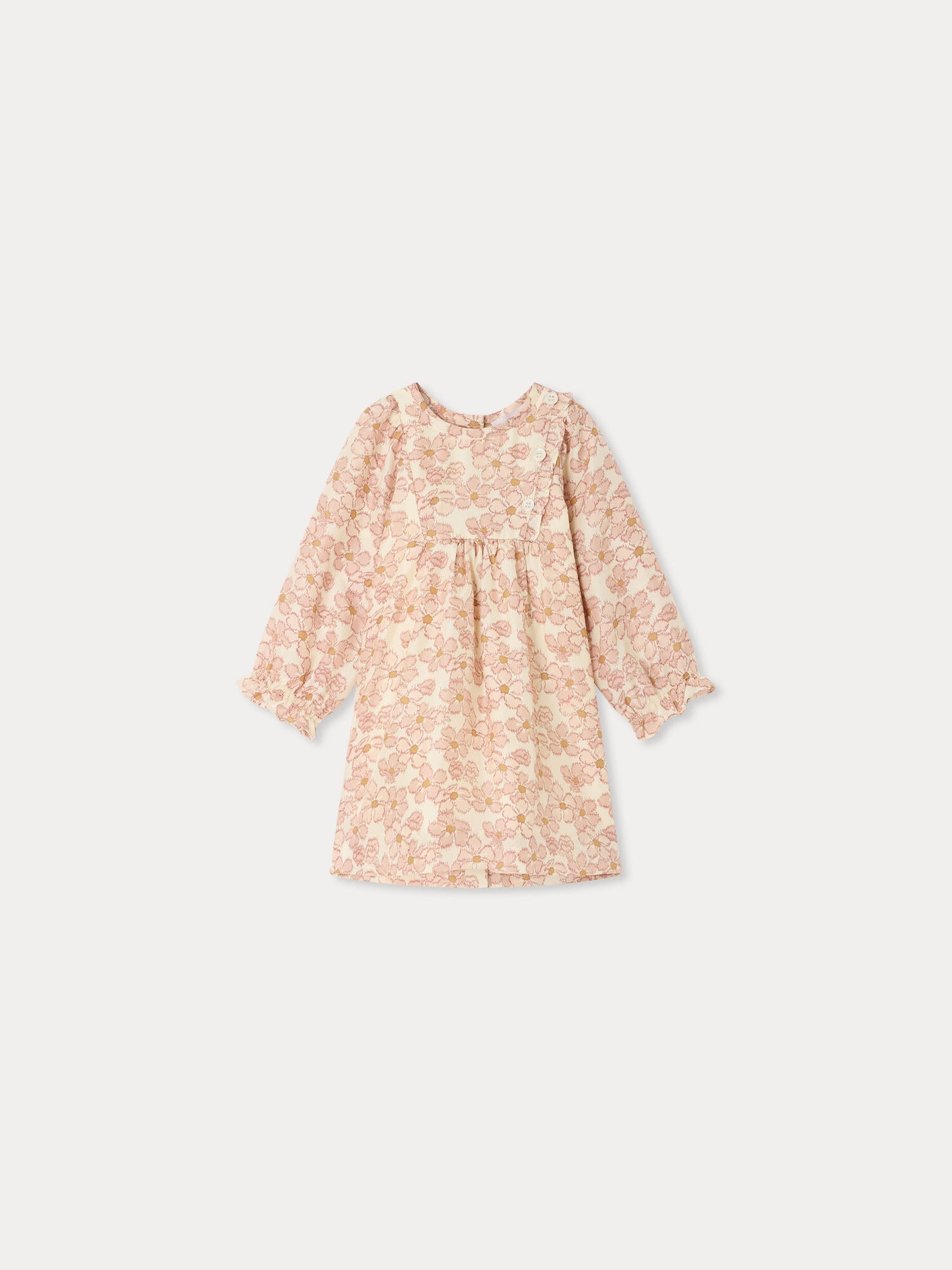 Maelia baby dress with floral print in silk