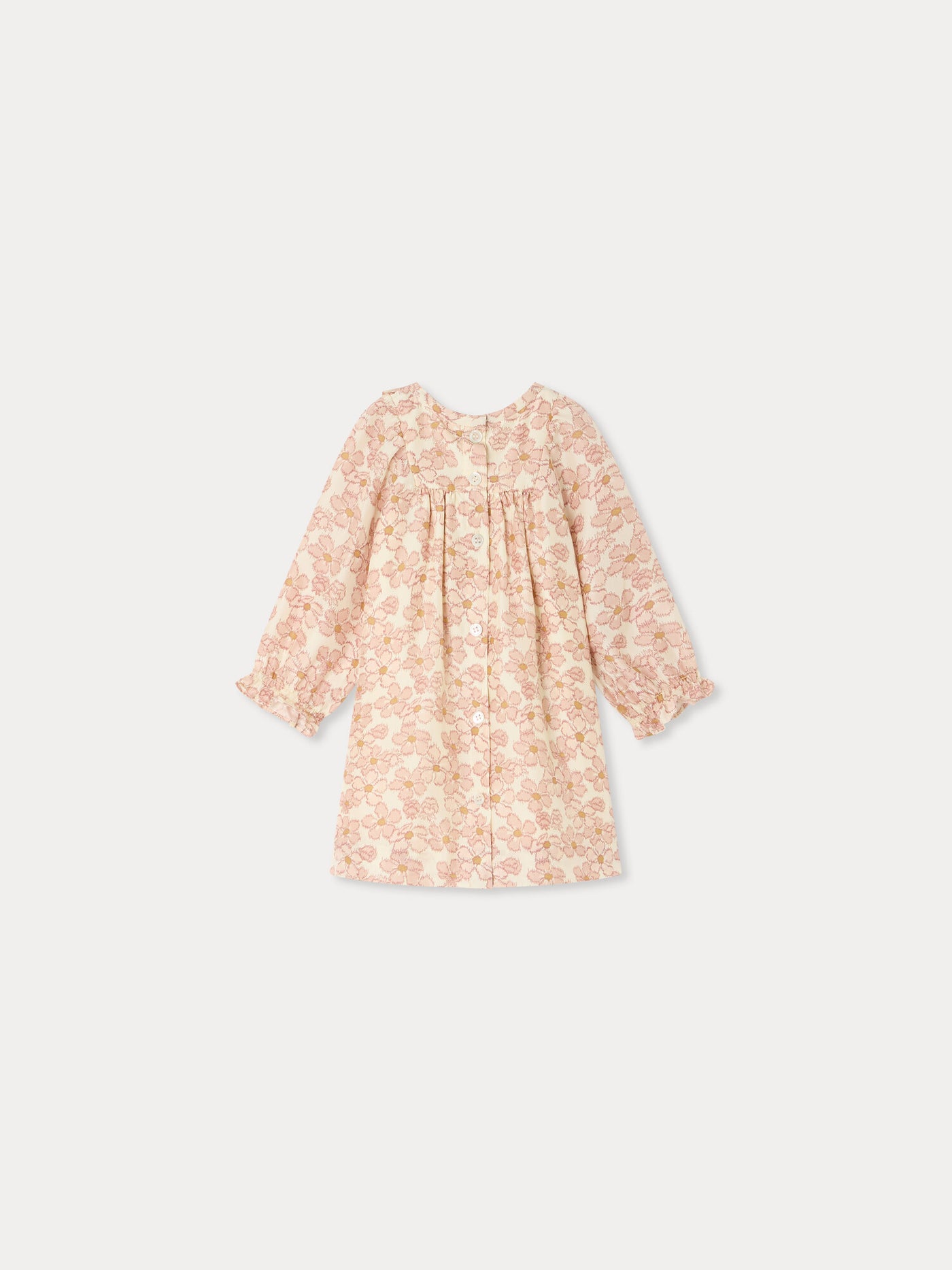 Maelia baby dress with floral print in silk