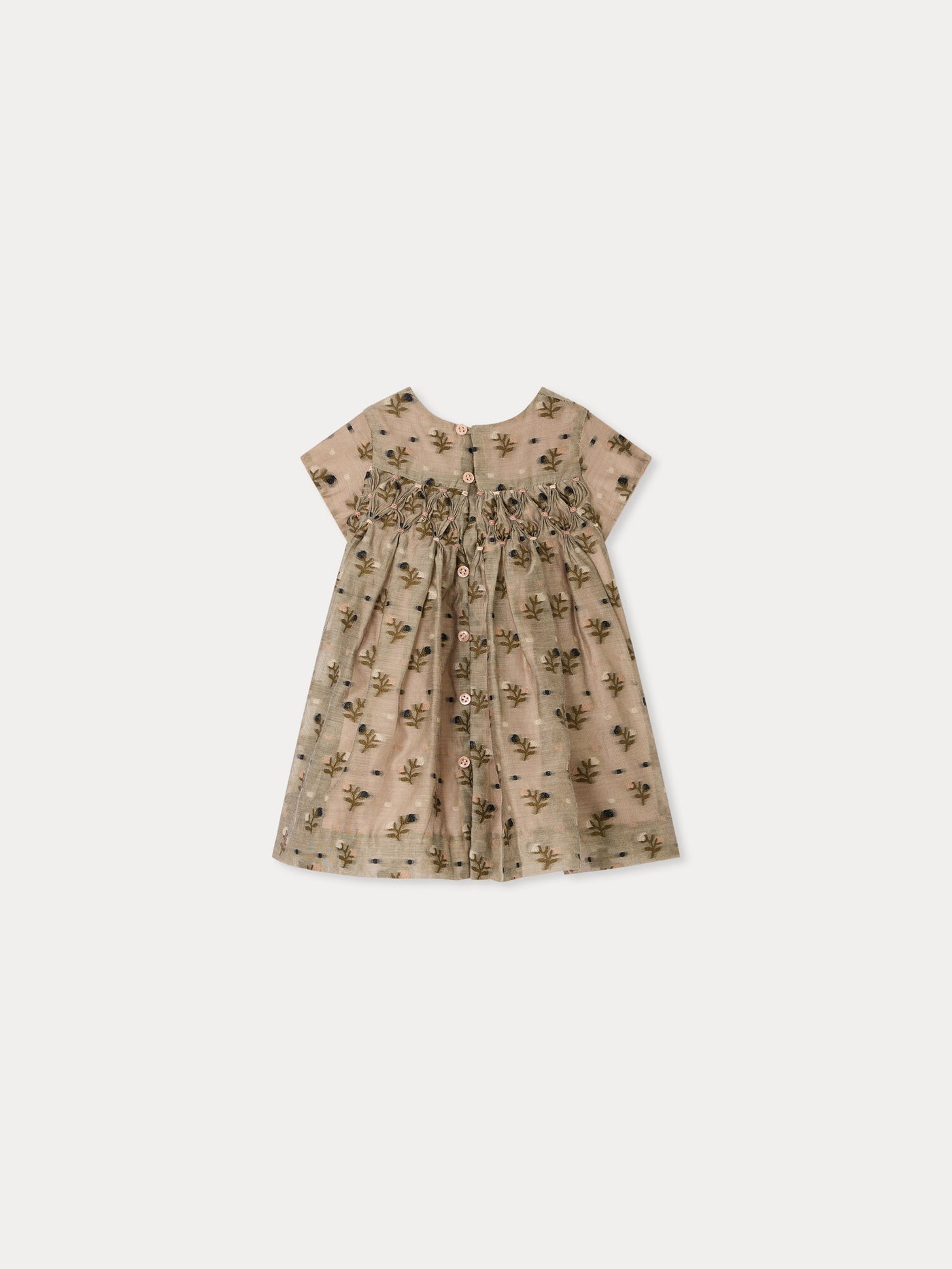 Maruska Baby-Kleid mit Smokstickerei und Handstickerei aus Jacquard