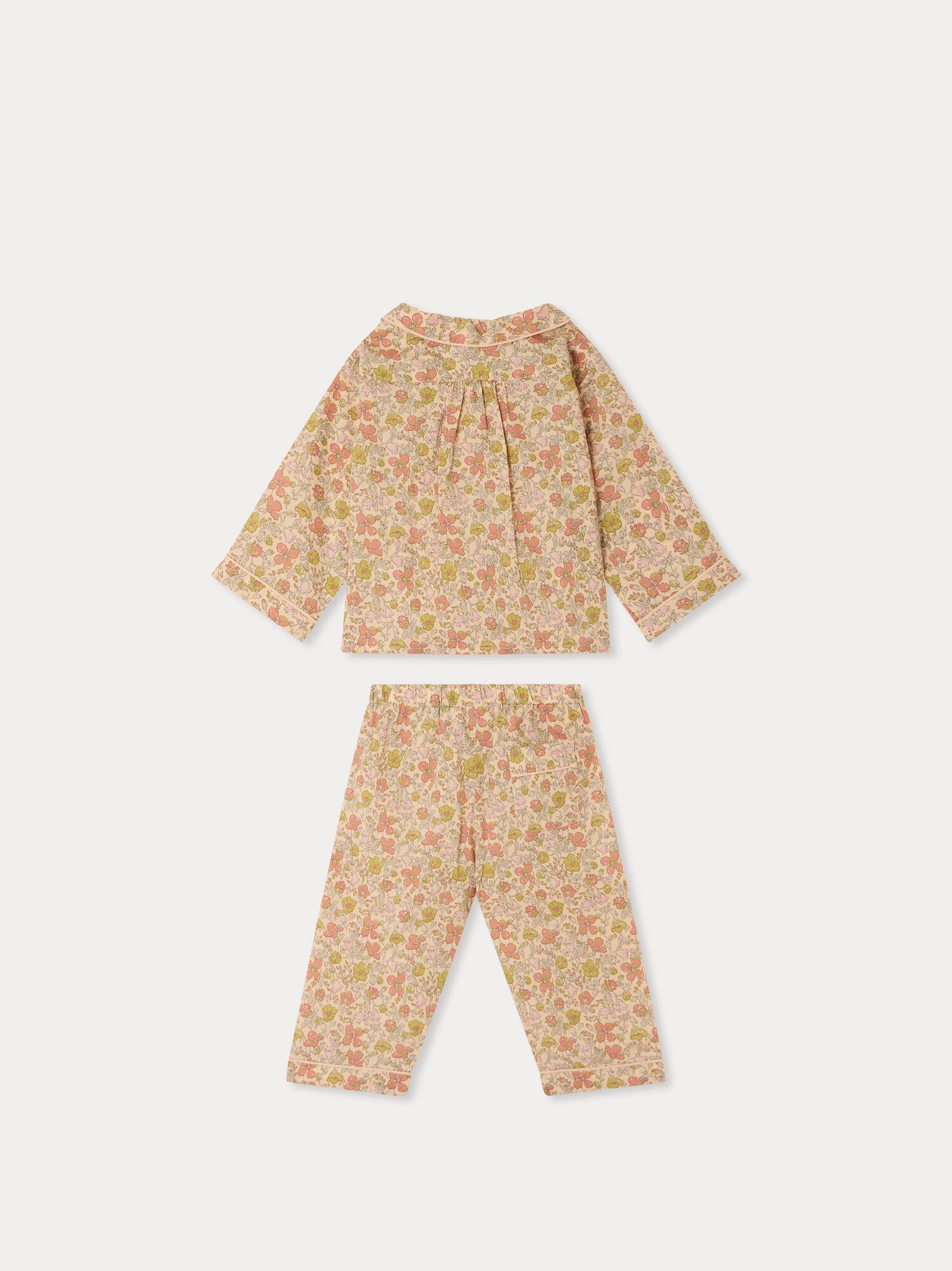 Badinerie baby pyjamas in organic cotton with Liberty print