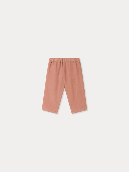 Pantalon bébé Dandy rose en coton biologique