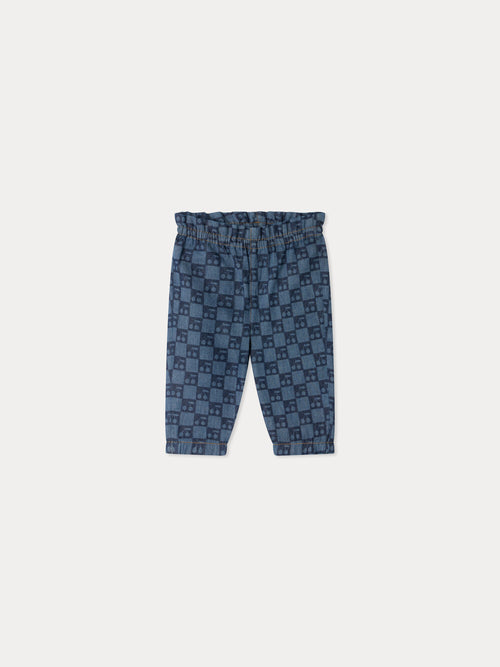 Luciole Babyhose mit Kirsch-Karomuster aus Bio-Baumwolle