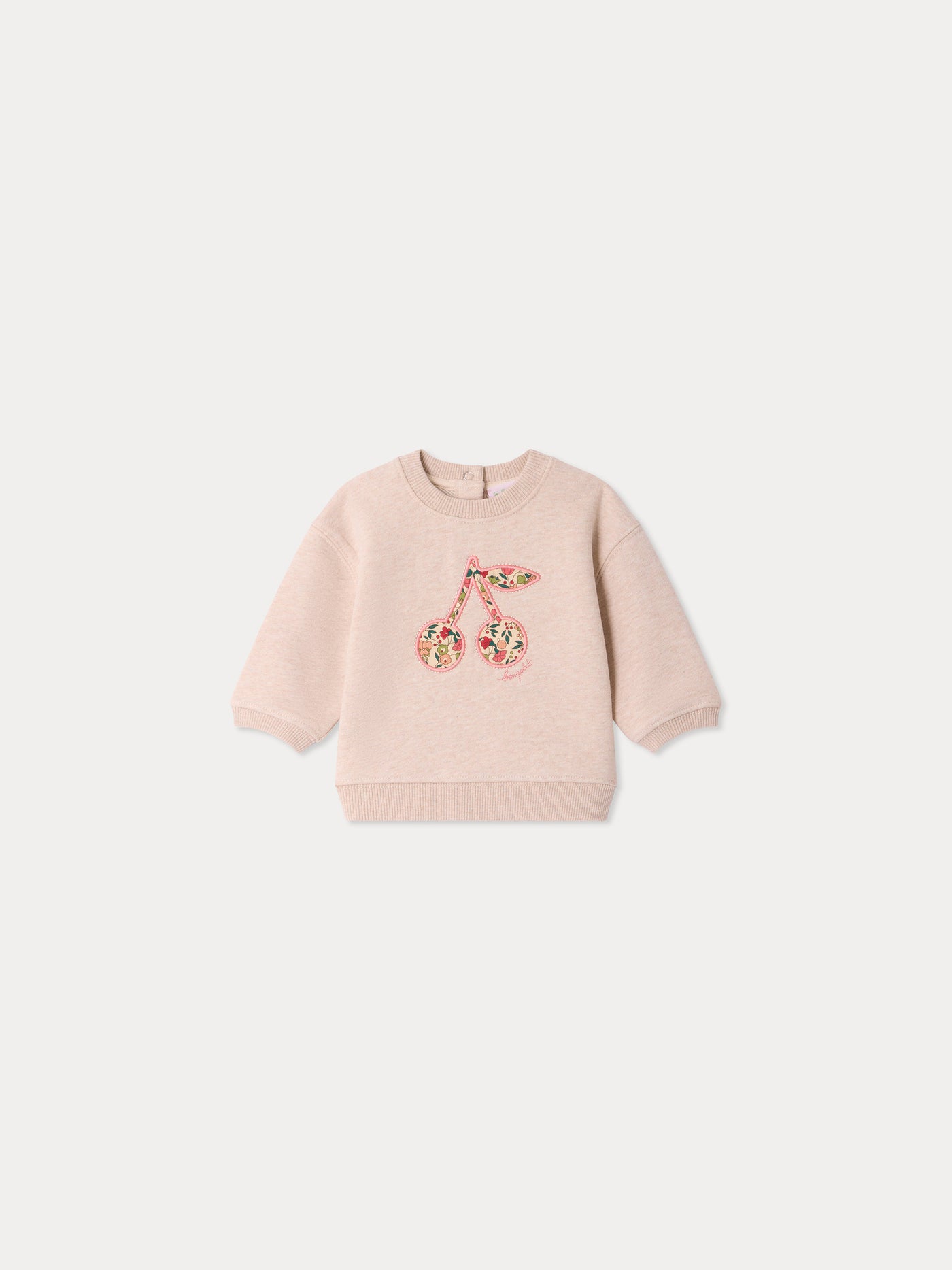 Baby-Sweatshirt Dahlia aus Bio-Baumwolle mit Kirschmotiv aus Liberty-Stoff