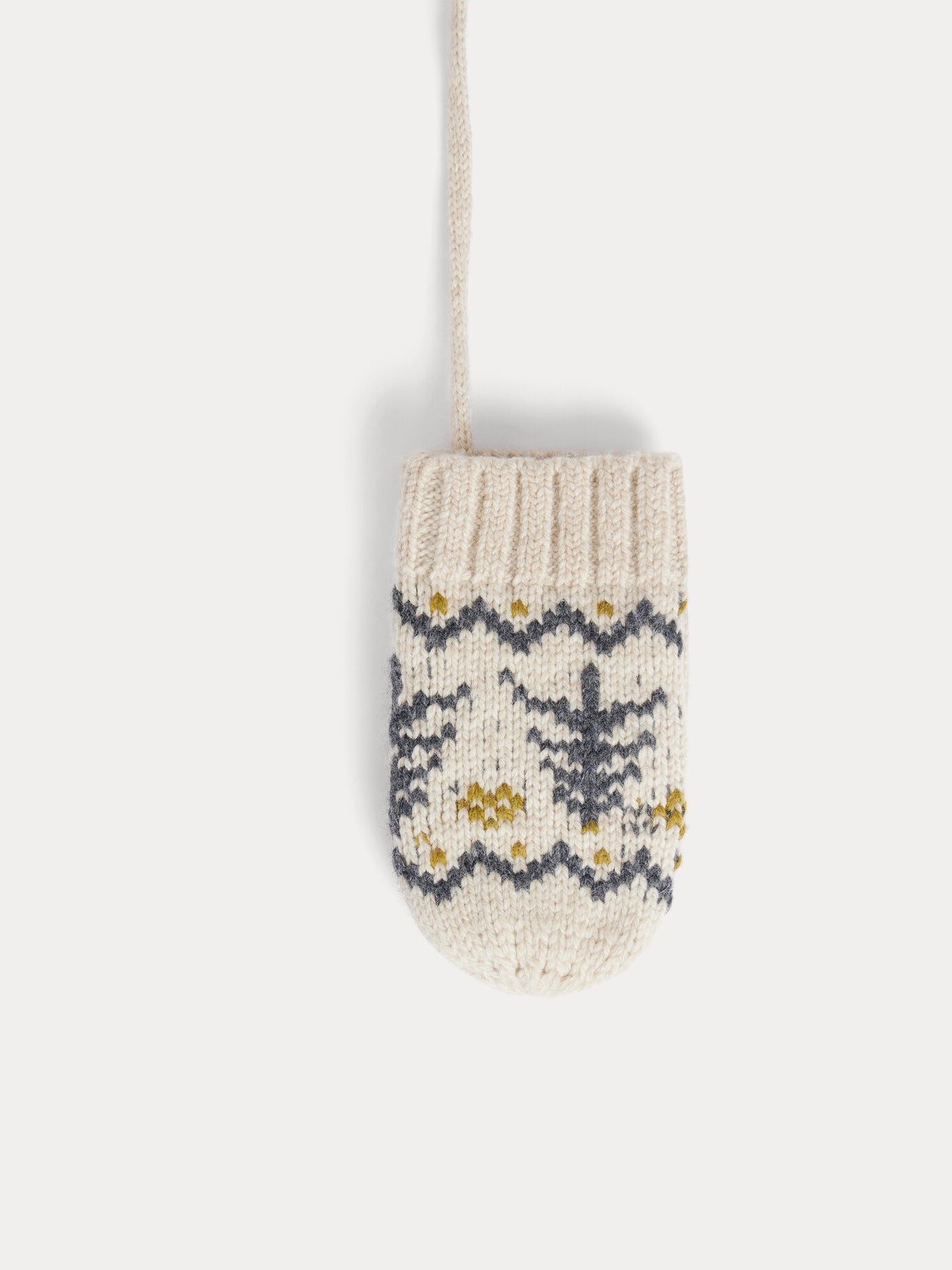 Baby-Fäustlinge Thuri mit Jacquardmuster und Kordel