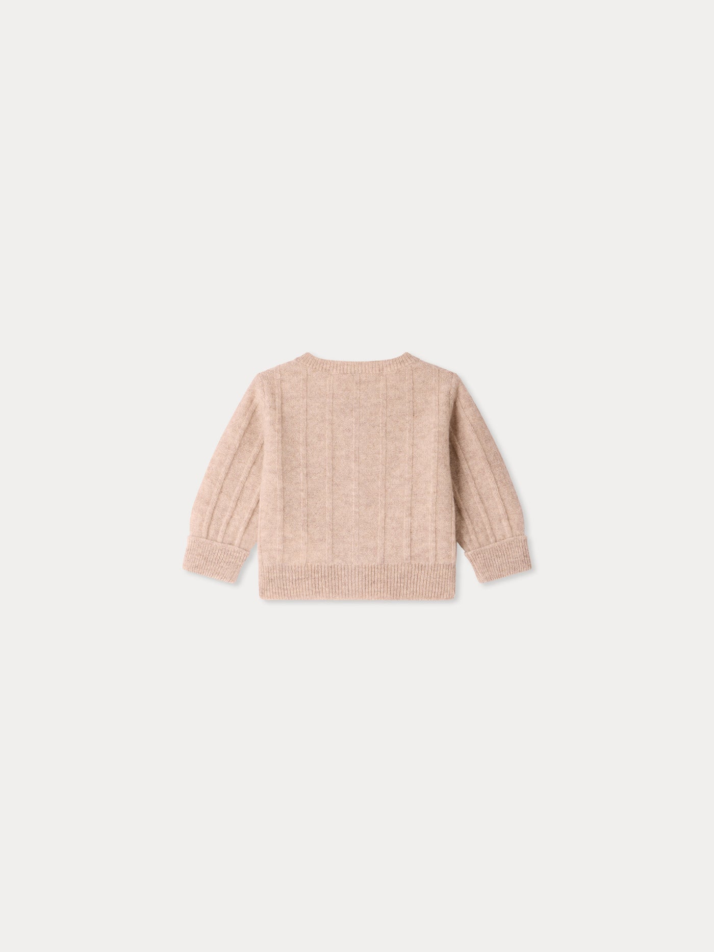 Cardigan per neonati Leander girocollo con costine fantasia in cachemire