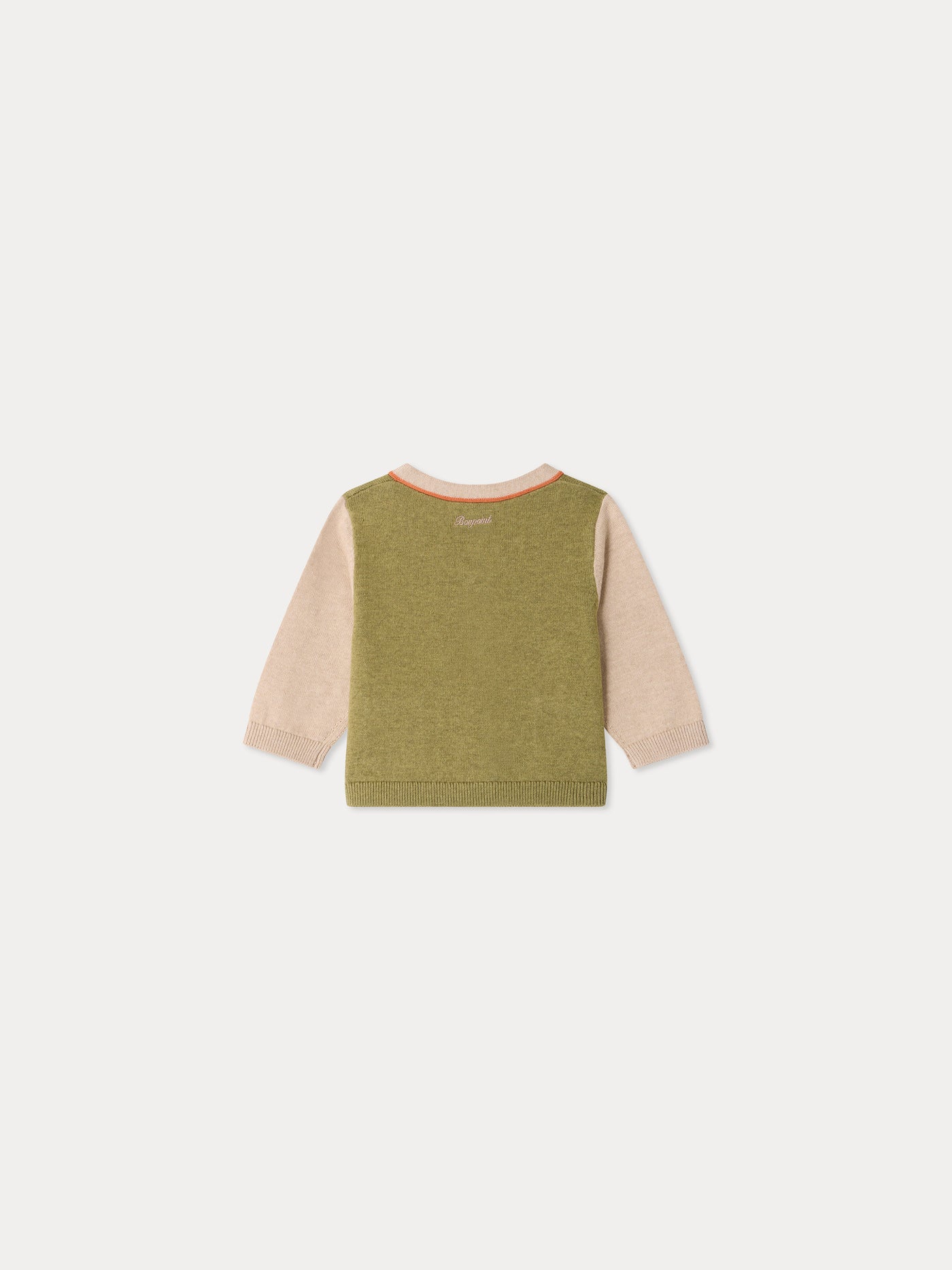 Cardigan bébé Tahiel col V en coton biologique et cachemire