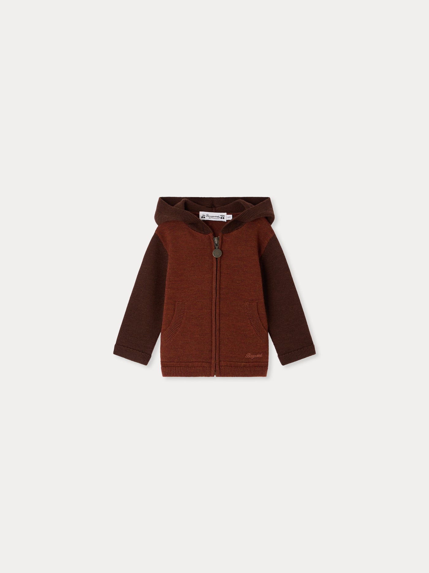 Cardigan bébé Alexandros zippé à capuche en laine