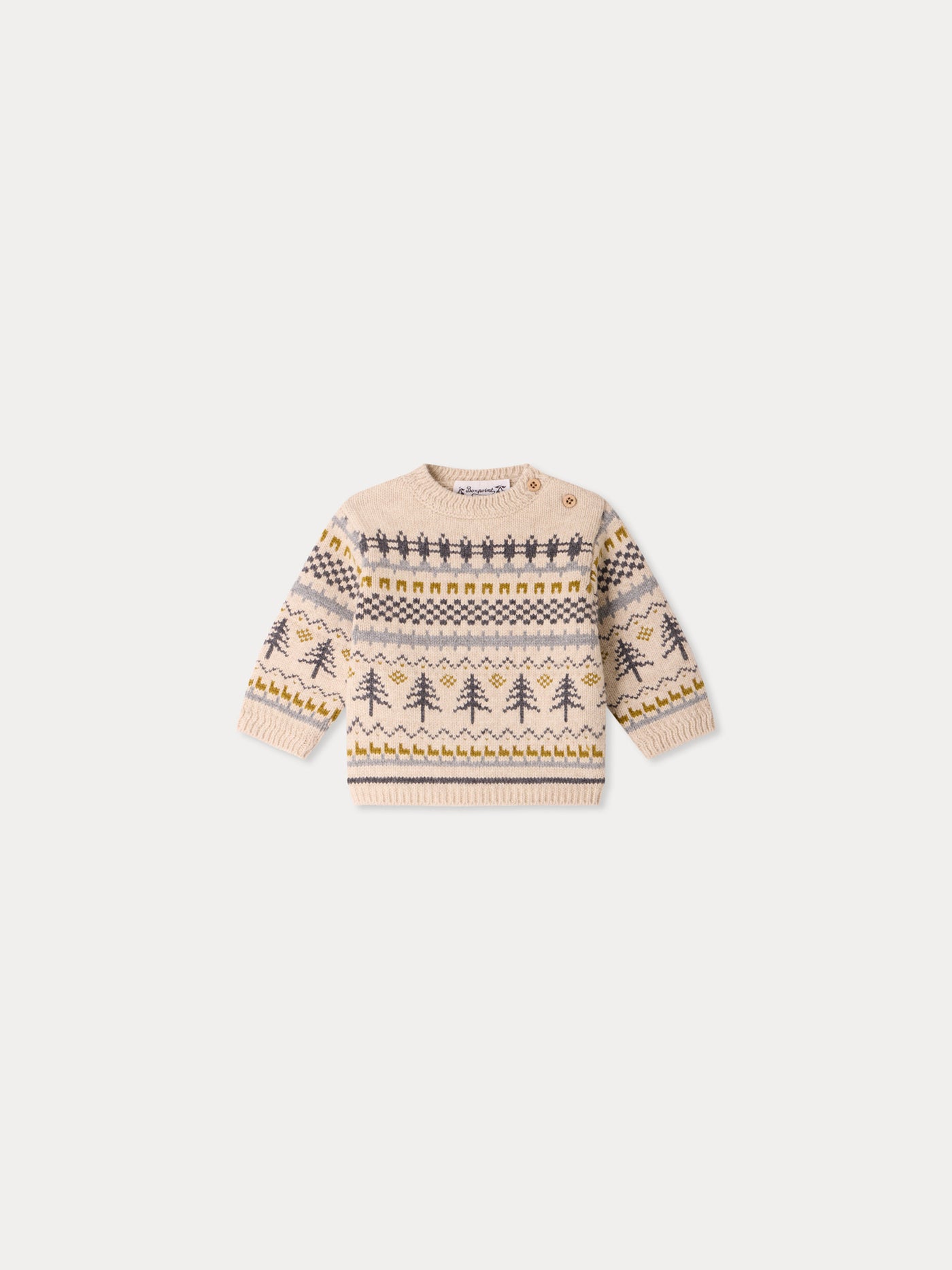 Baby-Pullover Dalmire aus Tannenbaum-Jacquard