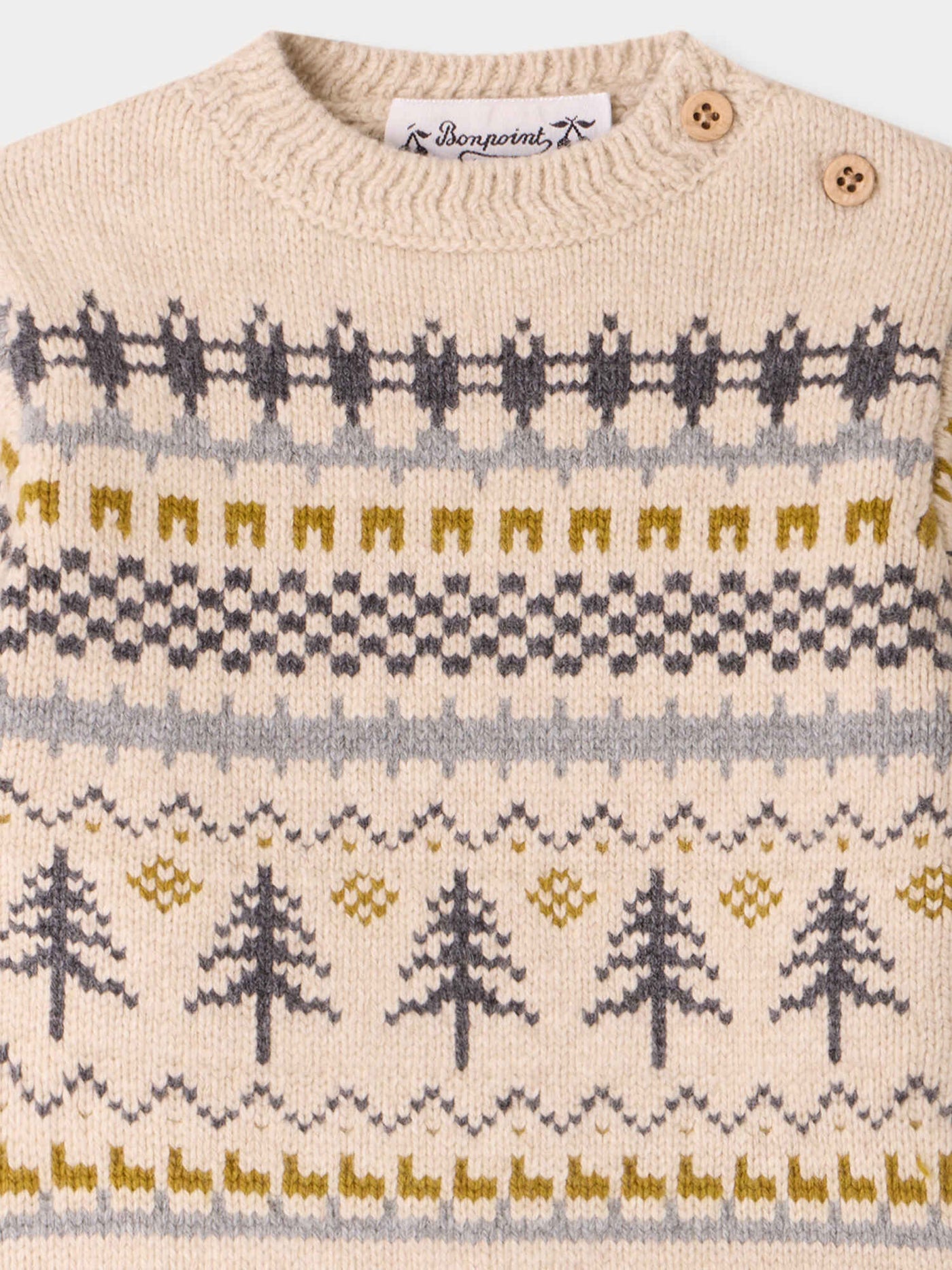 Baby-Pullover Dalmire aus Tannenbaum-Jacquard
