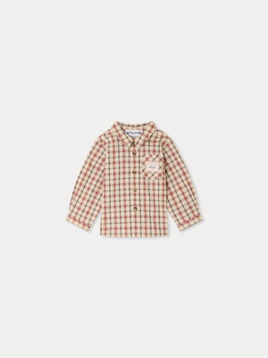 Gillo plaid baby shirt in organic cotton