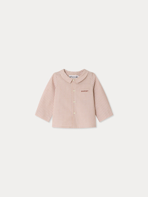 Camisa bebé Boubou a rayas de algodón orgánico