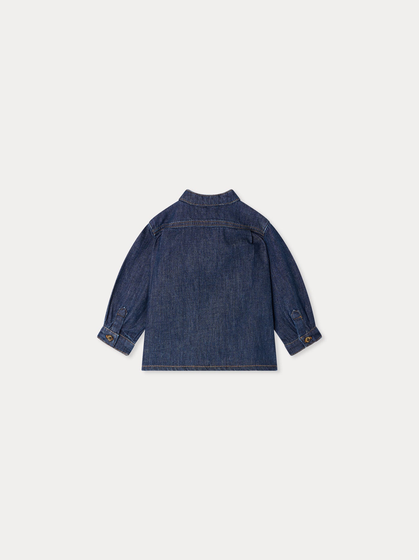 Chemise bébé Jace à col mao et poche brodée en coton biologique