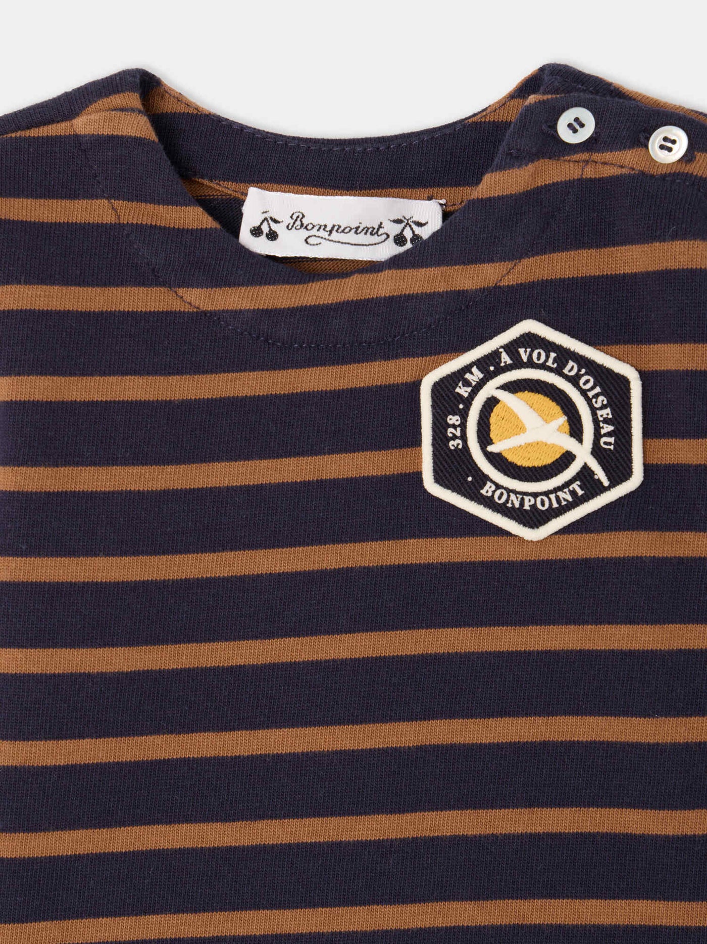 Camiseta Tourbillon bebé de rayas en algodón orgánico