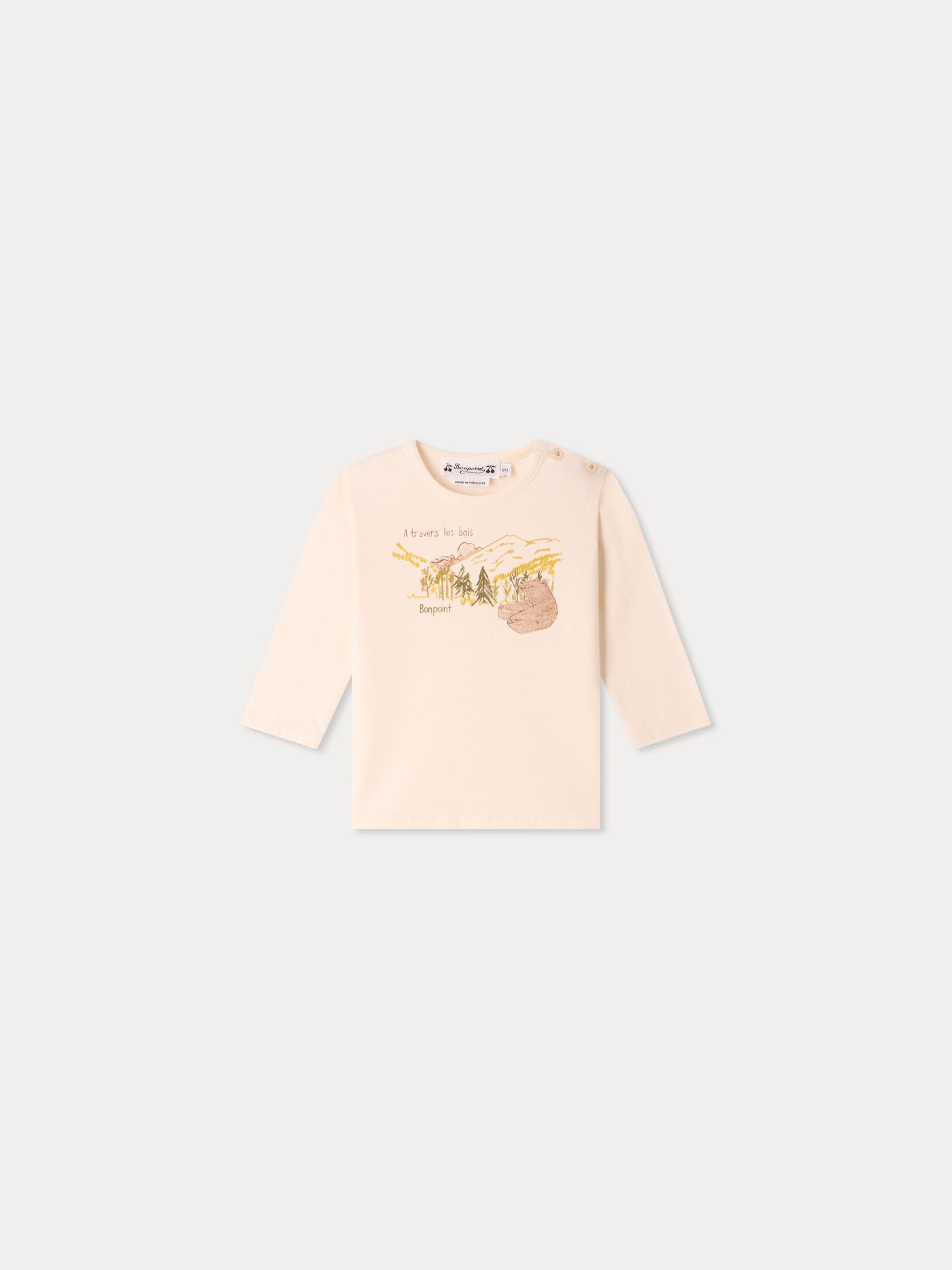 T-shirt neonato Tahsin a stampa orso in cotone biologico