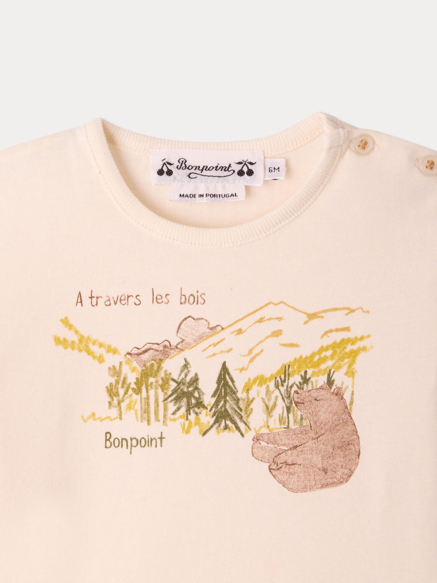 T-shirt neonato Tahsin a stampa orso in cotone biologico