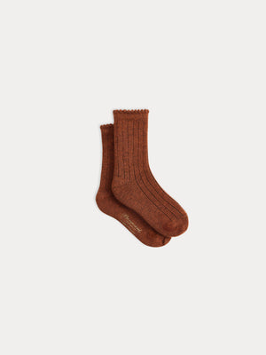 Elwen-Babysocken in Braun meliert