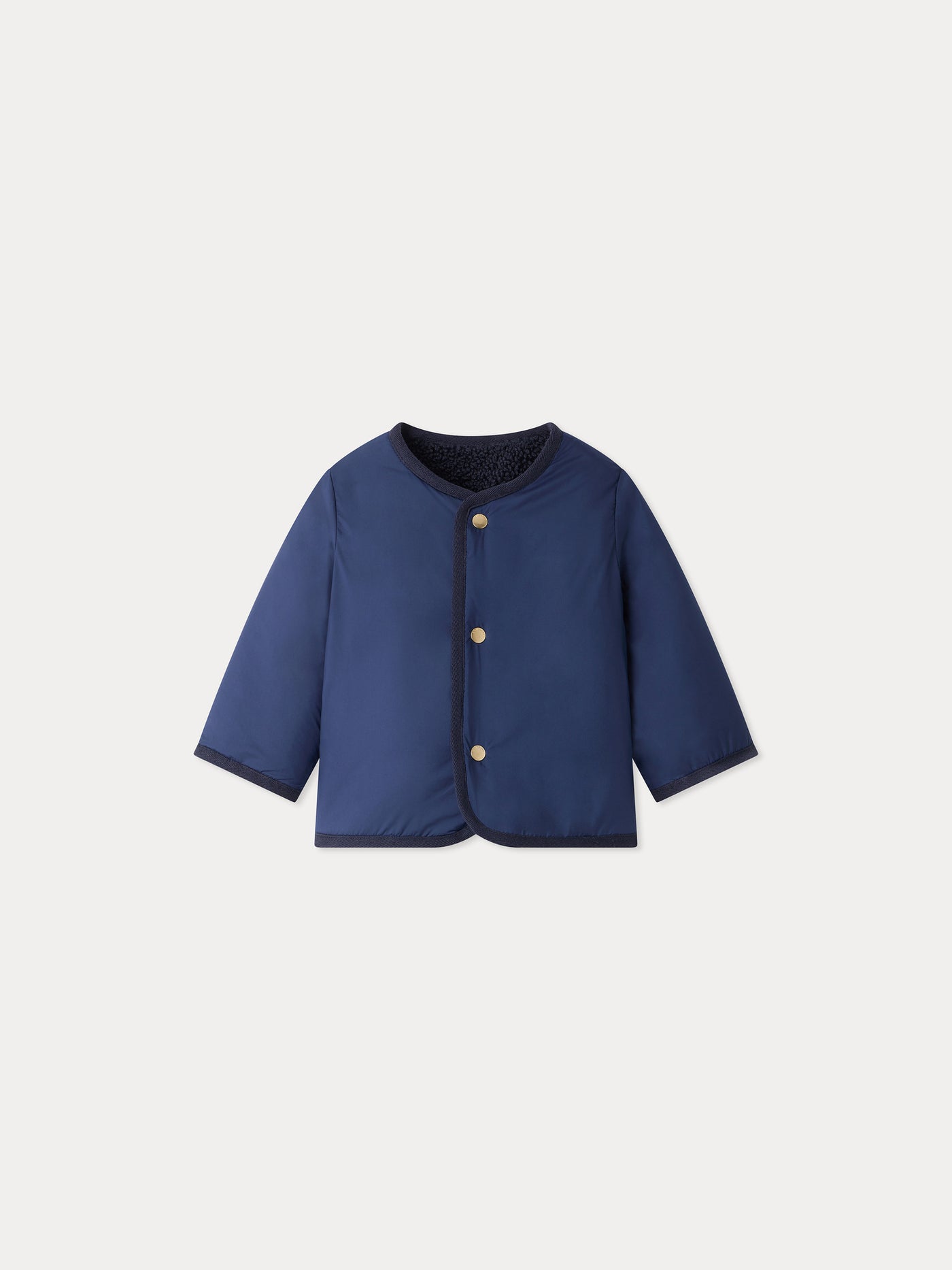Manteau bébé Melice marine en polaire réversible
