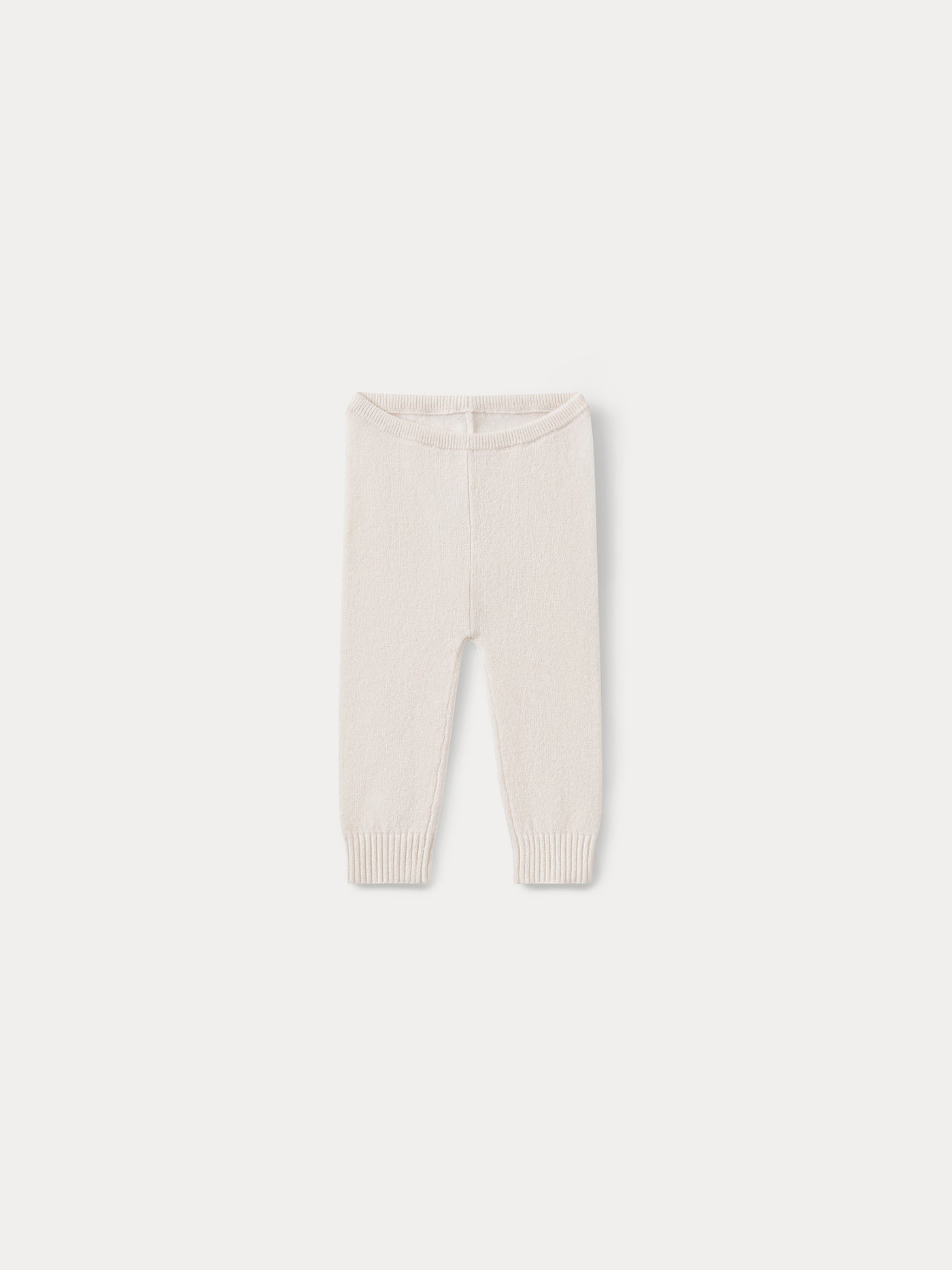 Leggings neonato in cashmere bianco latte